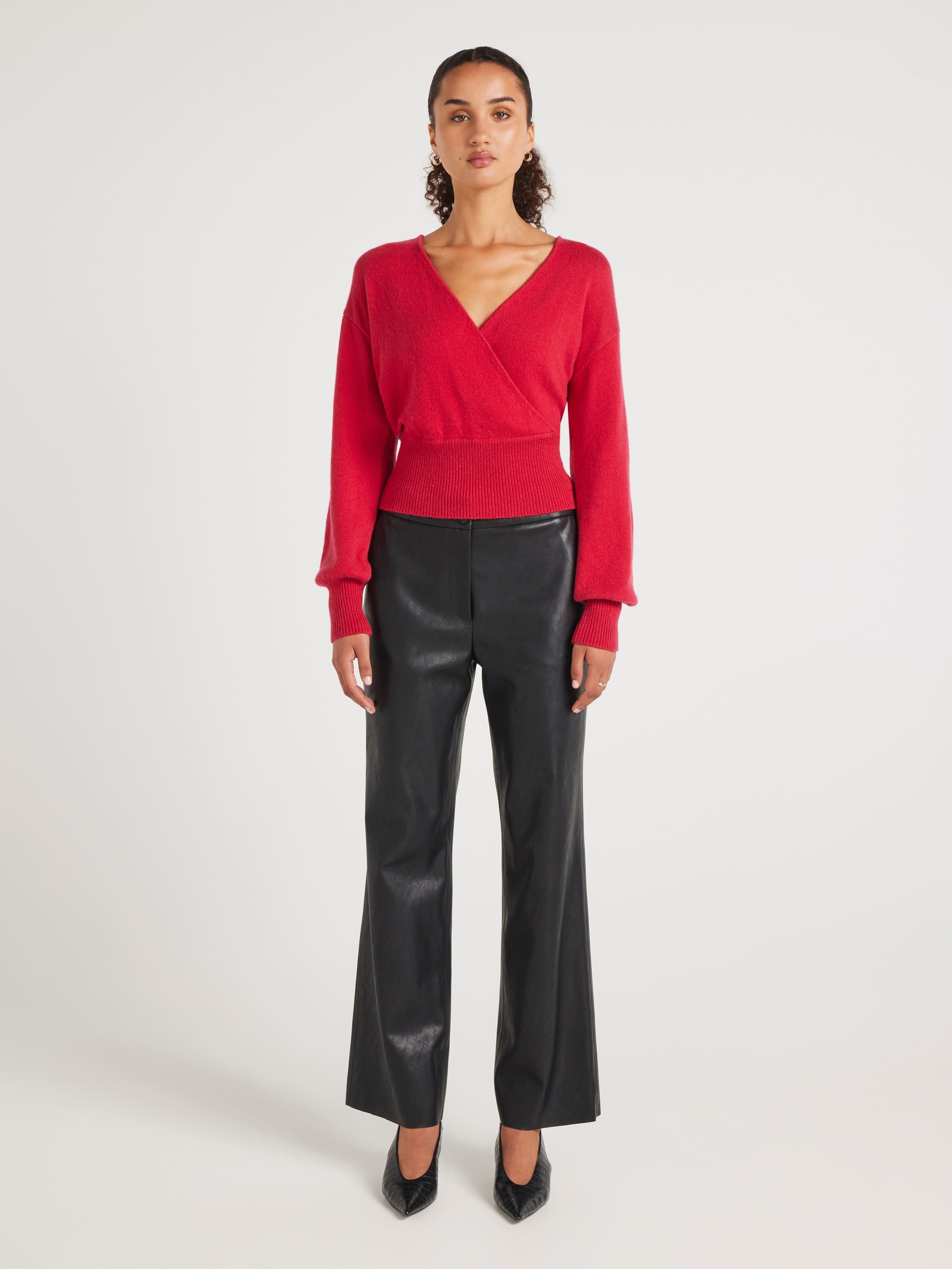 Penny Wrap Over Long Sleeve Knit