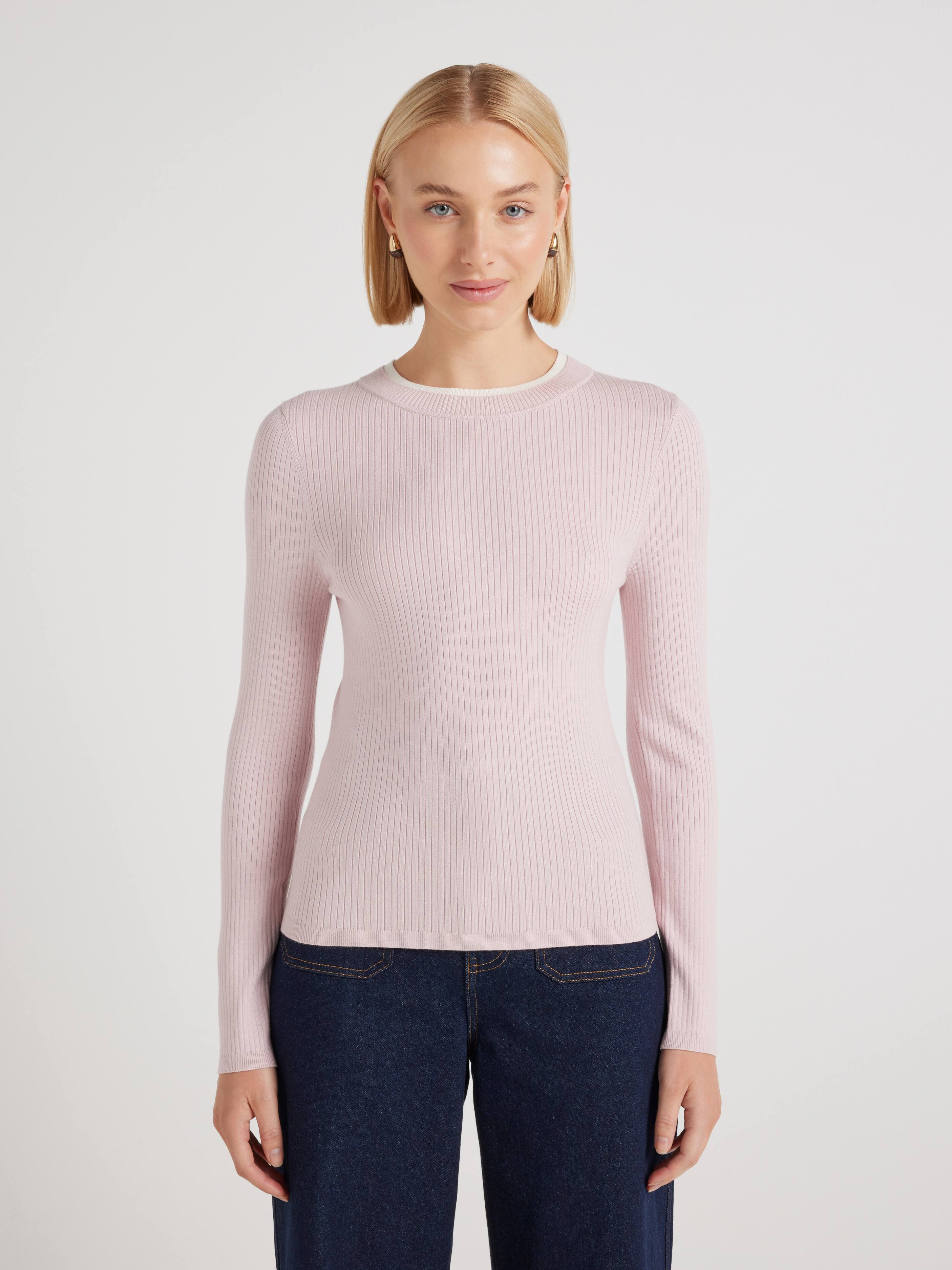 Layla Contrast Ribbed Long Sleeve Knit