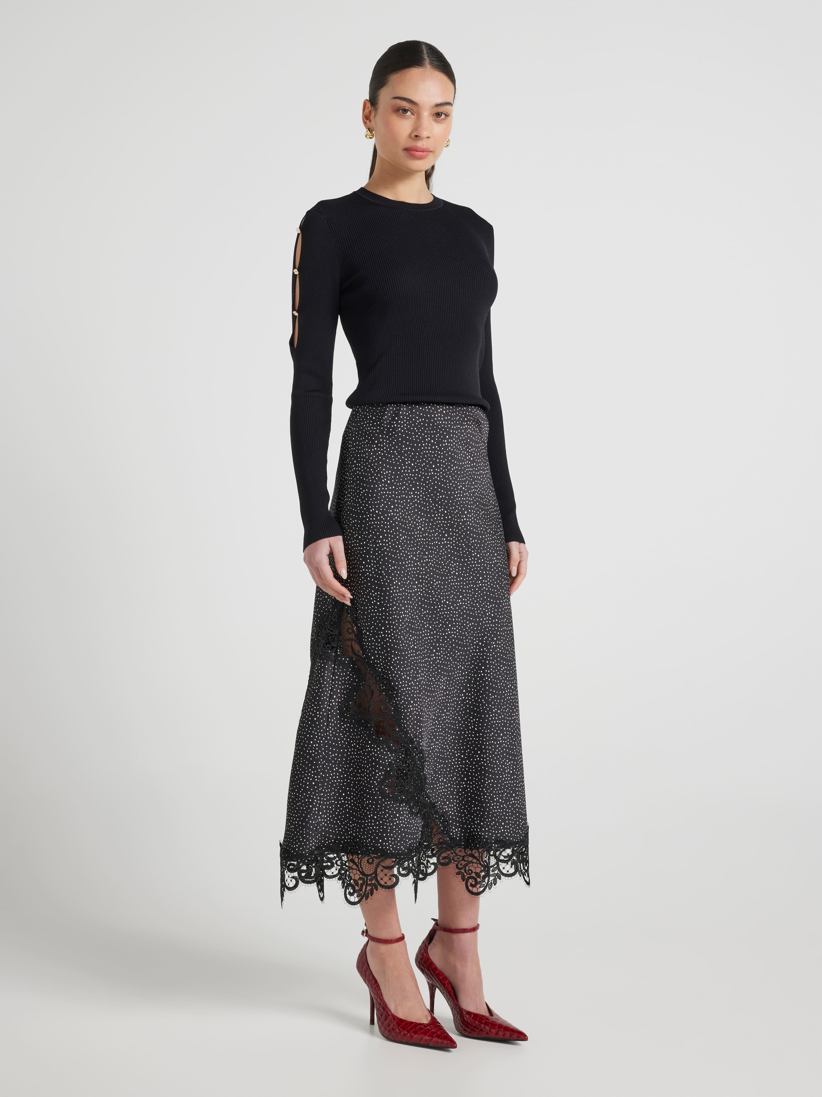 Holly Cut Out Shoulder Long Sleeve Knit