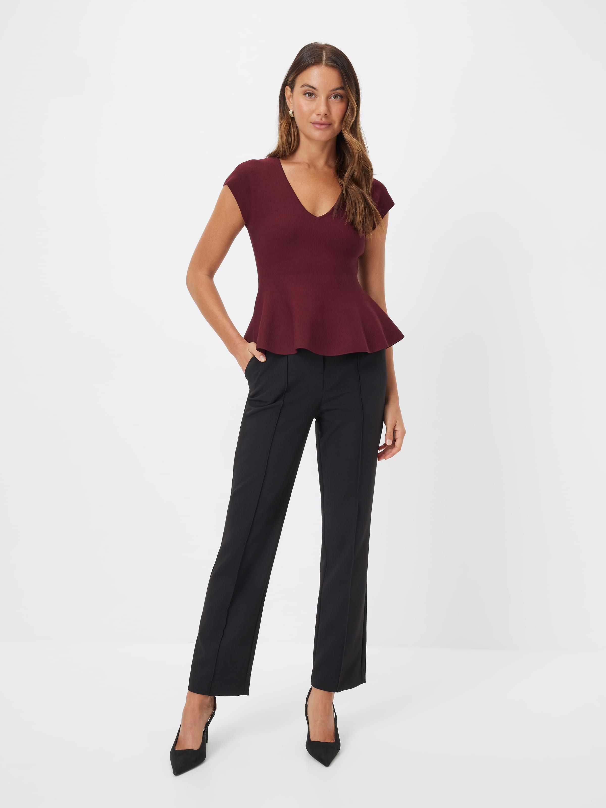 Kiera Peplum Short Sleeve Knit
