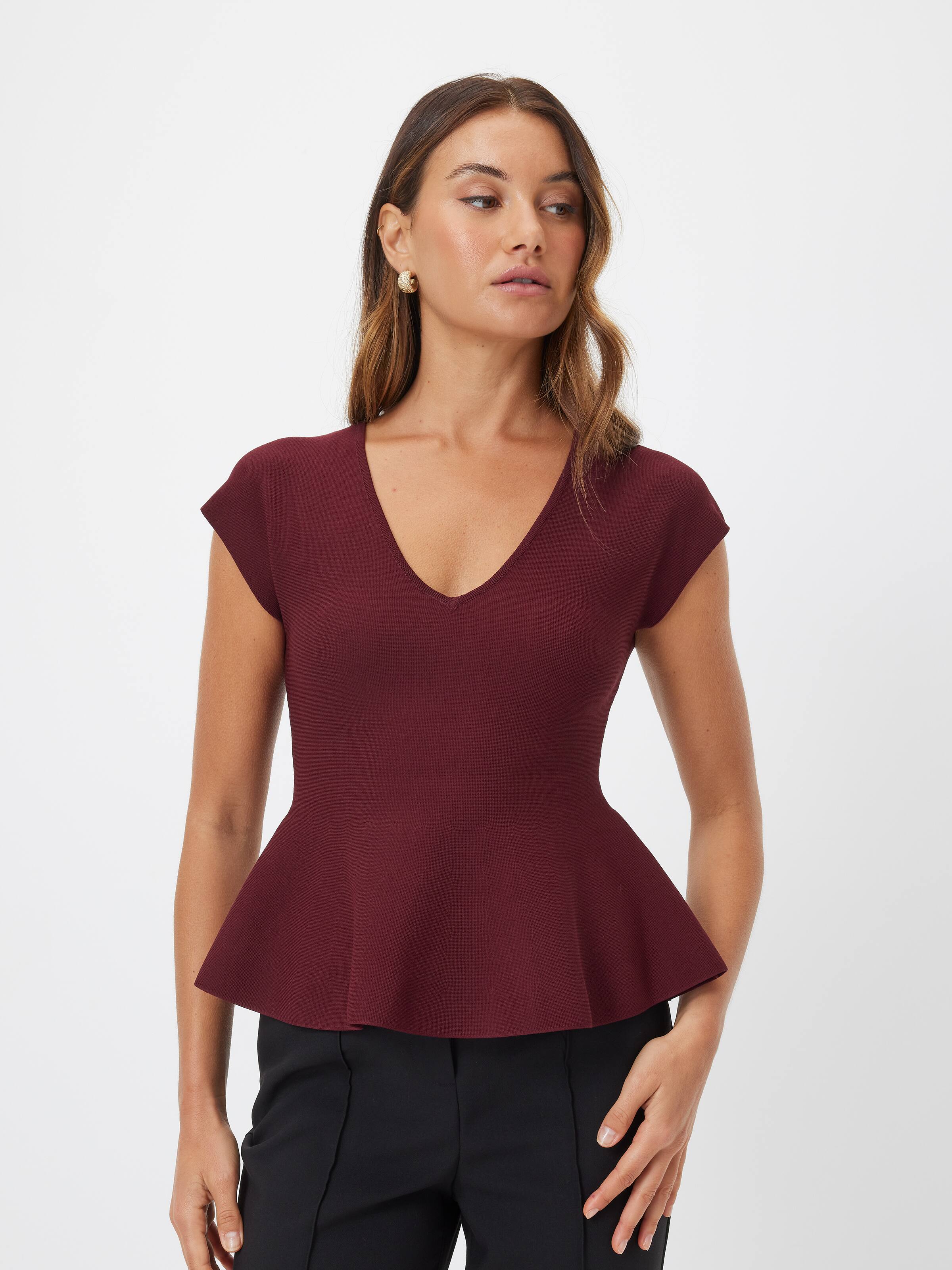 Kiera Peplum Short Sleeve Knit