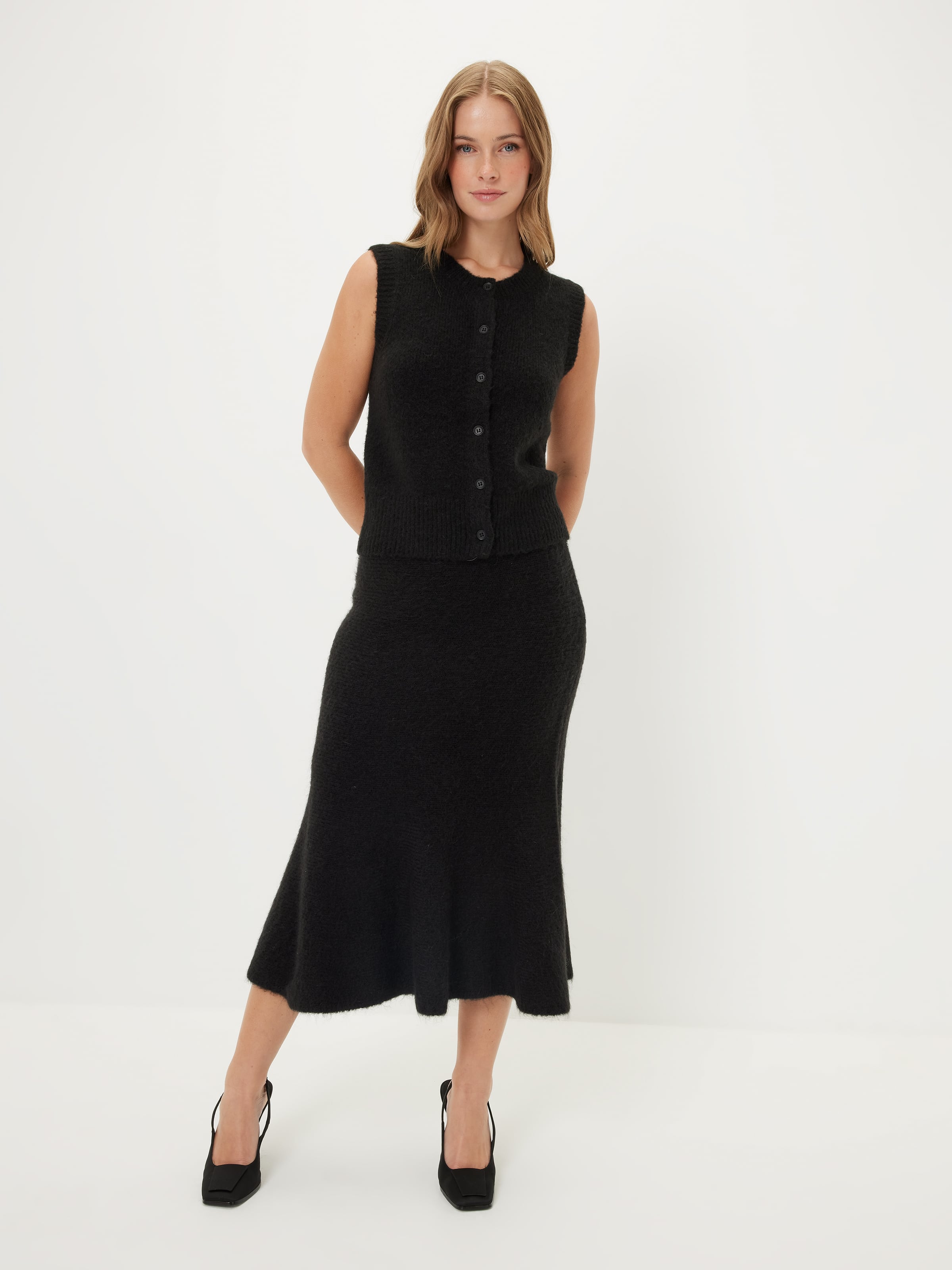Callie Fluffy Button Up Vest