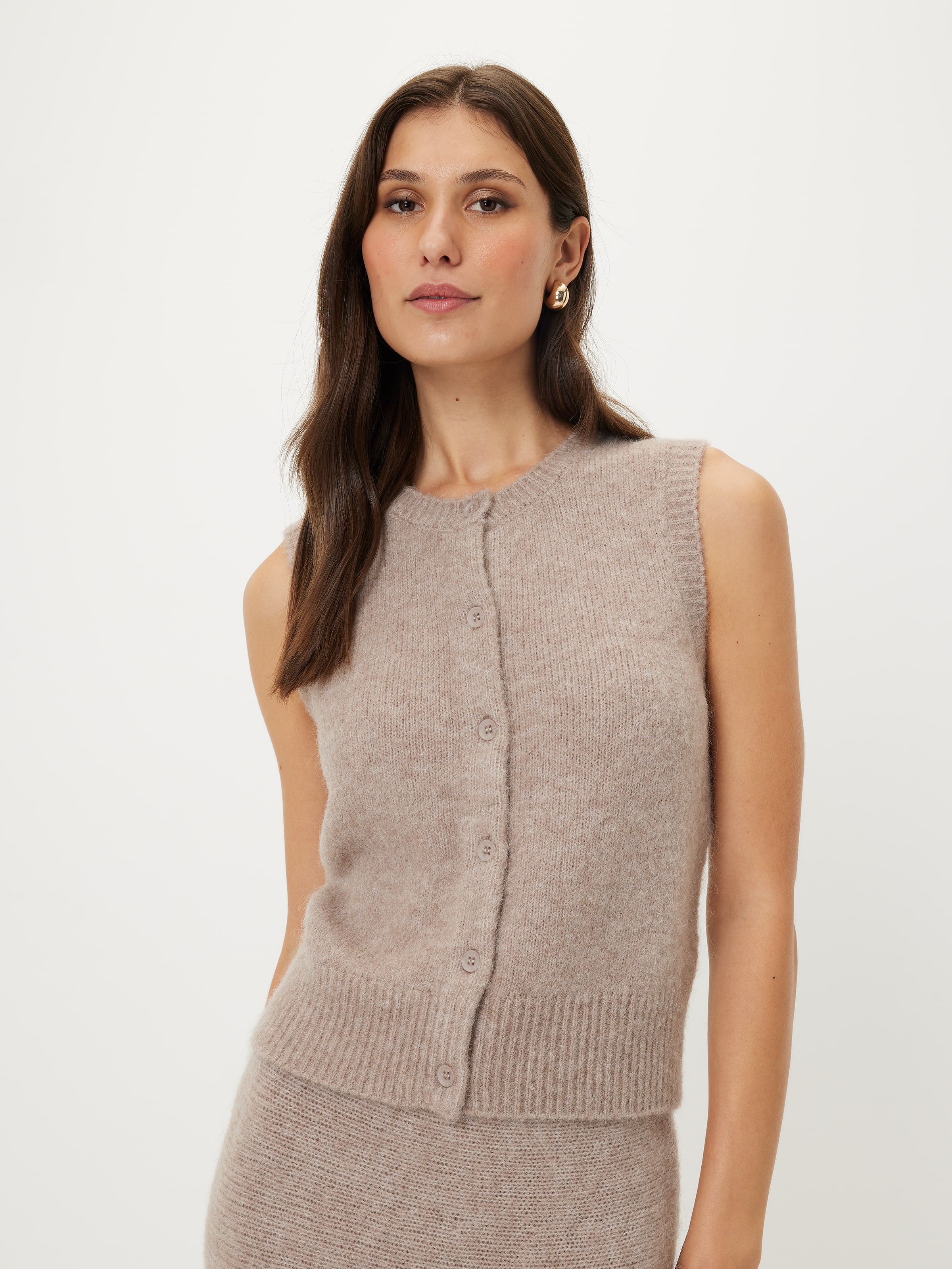 Callie Fluffy Button Up Vest