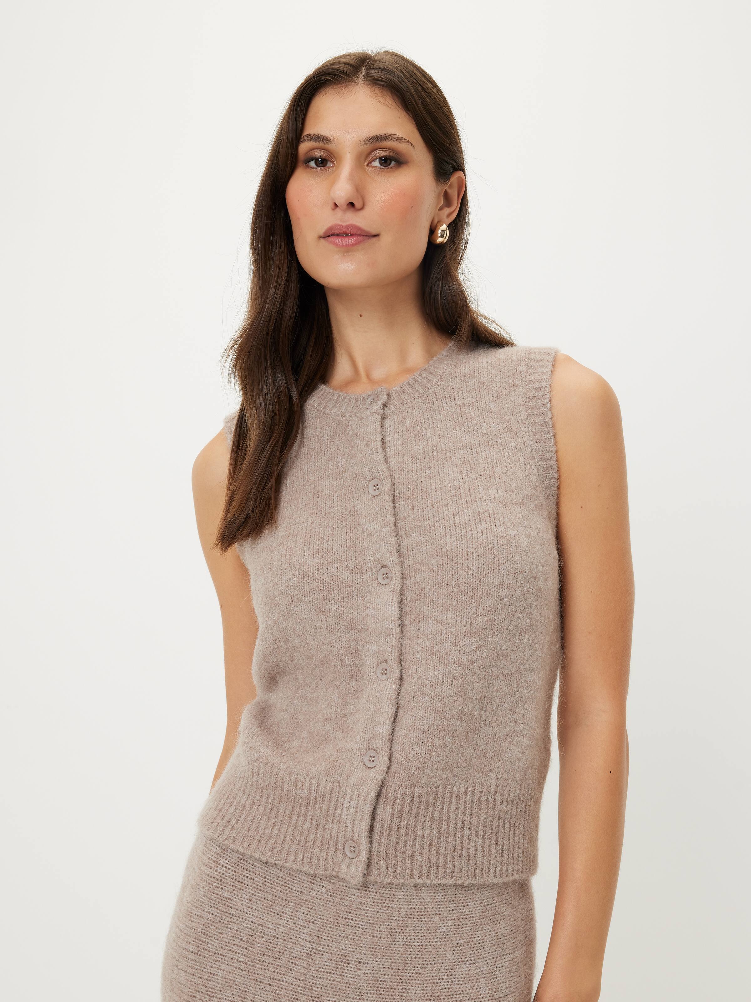 Callie Fluffy Button Up Vest