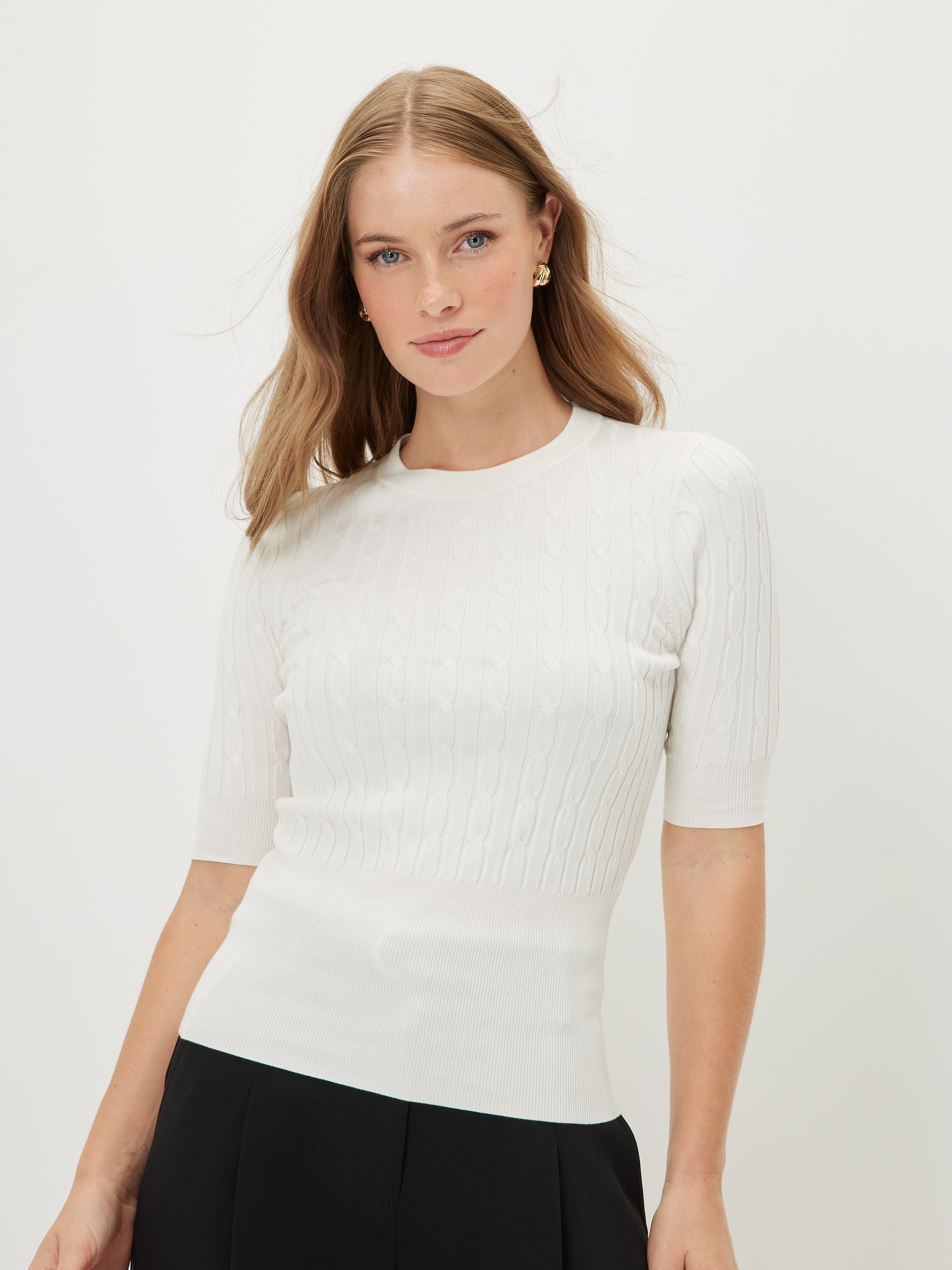 Alexa Short Sleeve Cable Knit