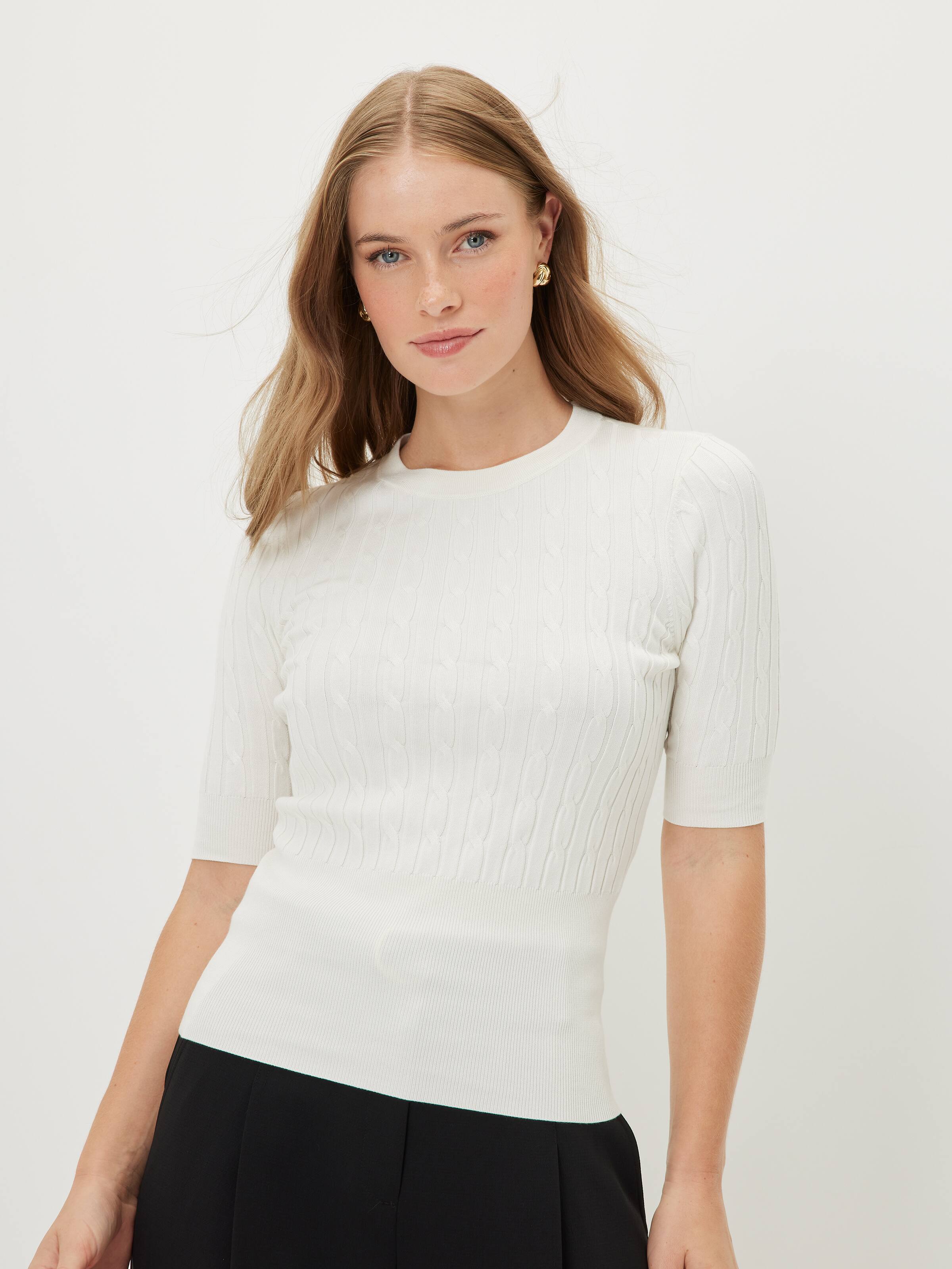Alexa Short Sleeve Cable Knit