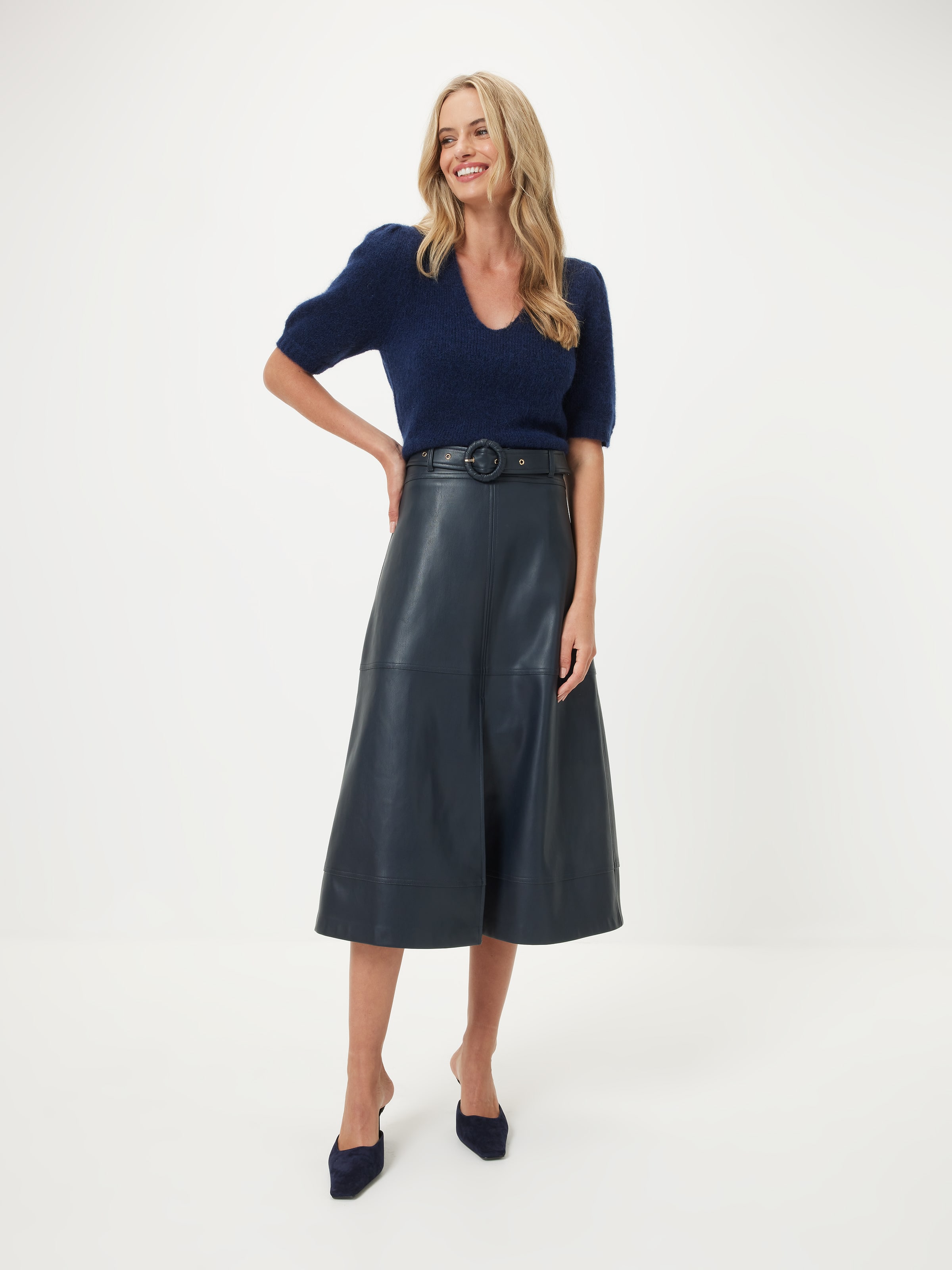 Short Sleeve Fluffy V Neck