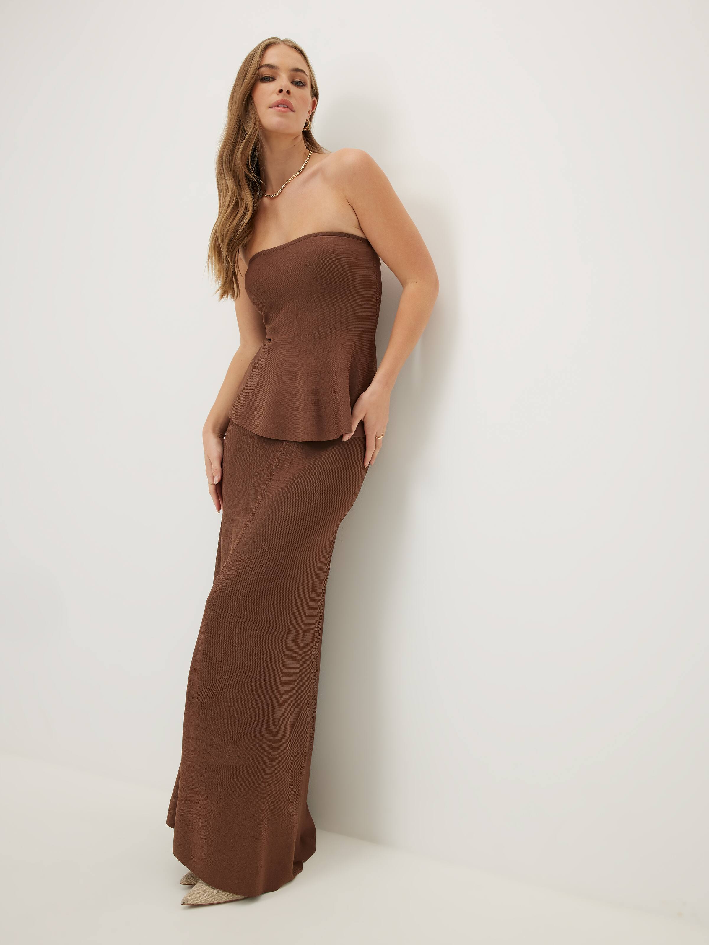 Amber Seam Detail Strapless Top