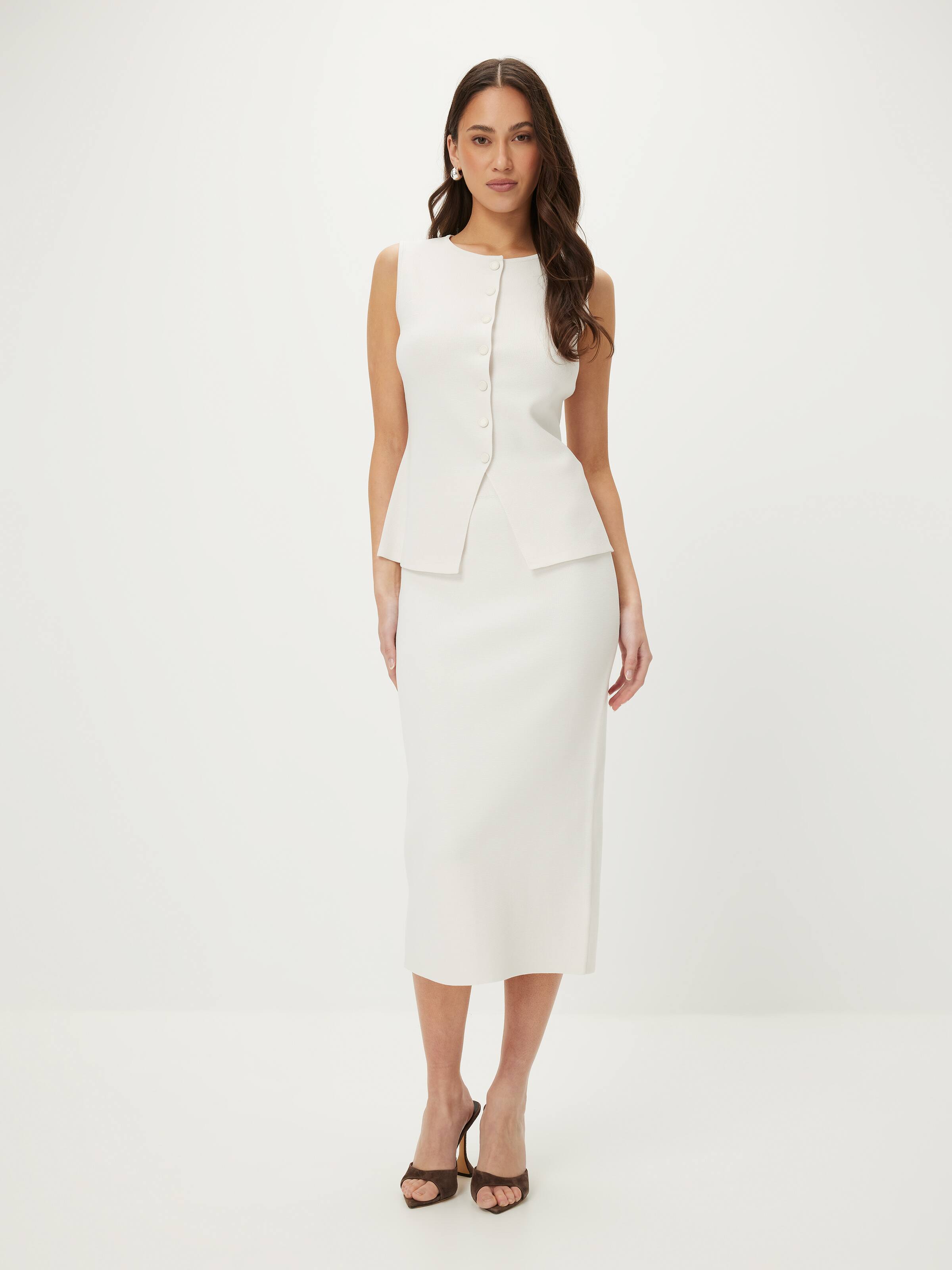 Mia Boat Neck Button Up Vest