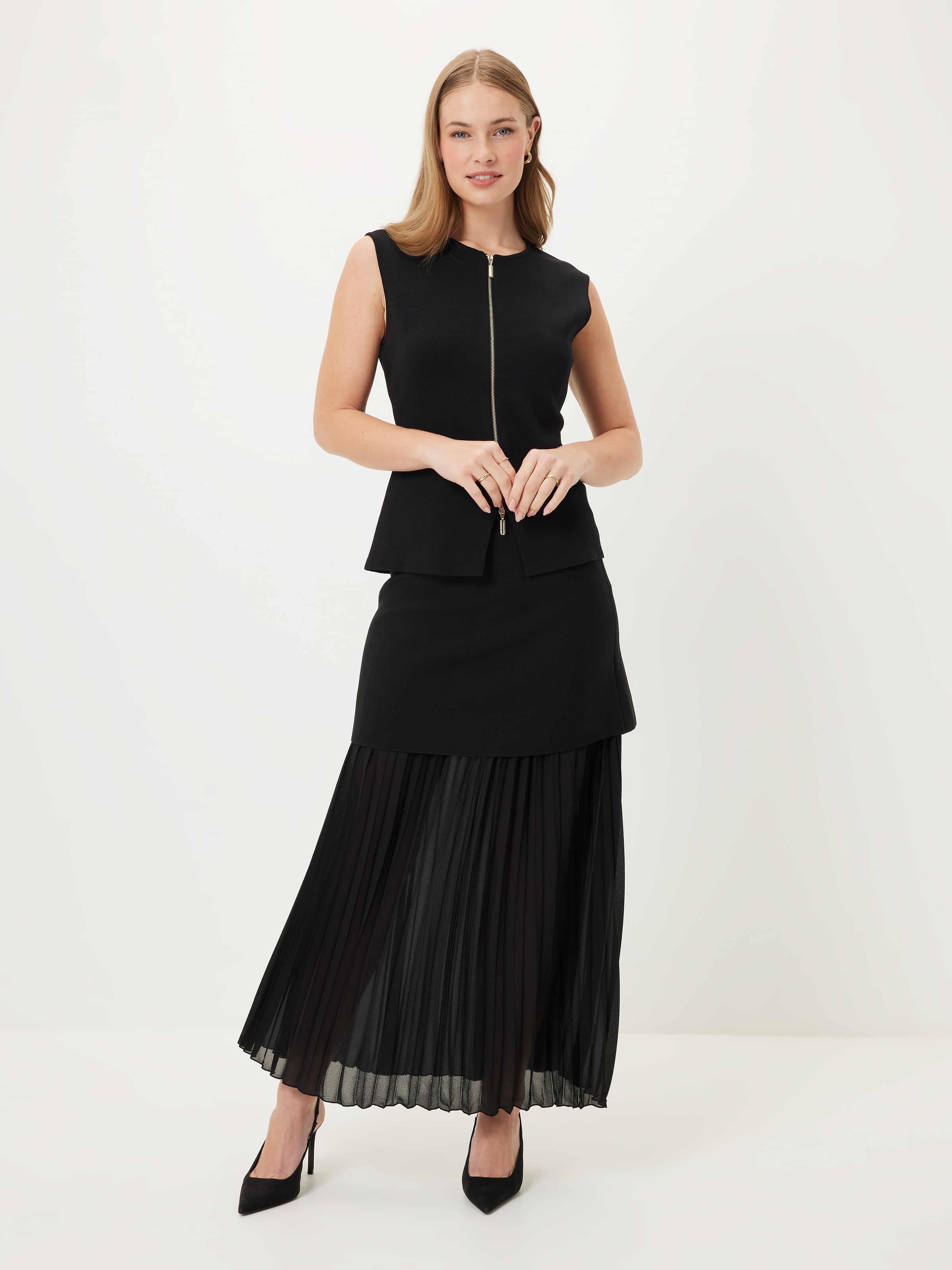 Eva Knit Woven Contrast Maxi Skirt