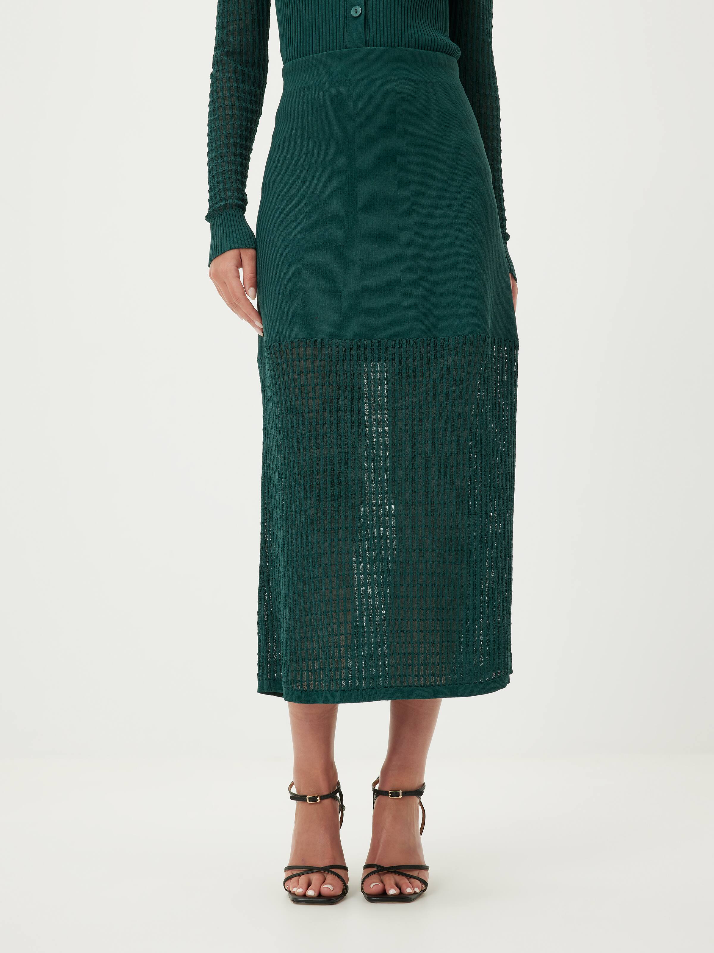 Zoe Pointelle Knit Midi Skirt