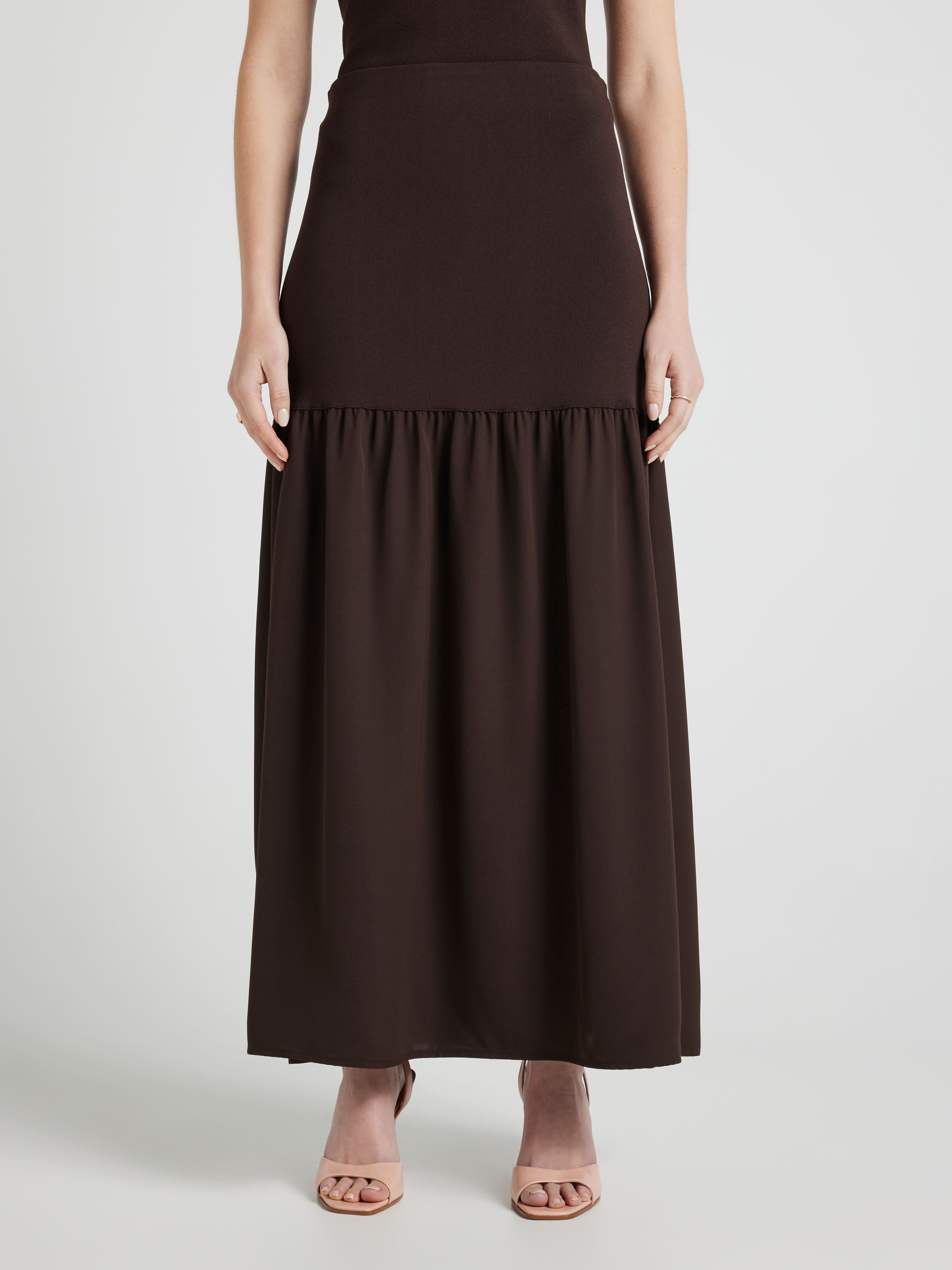 Kayla Mixed Media Knit Skirt