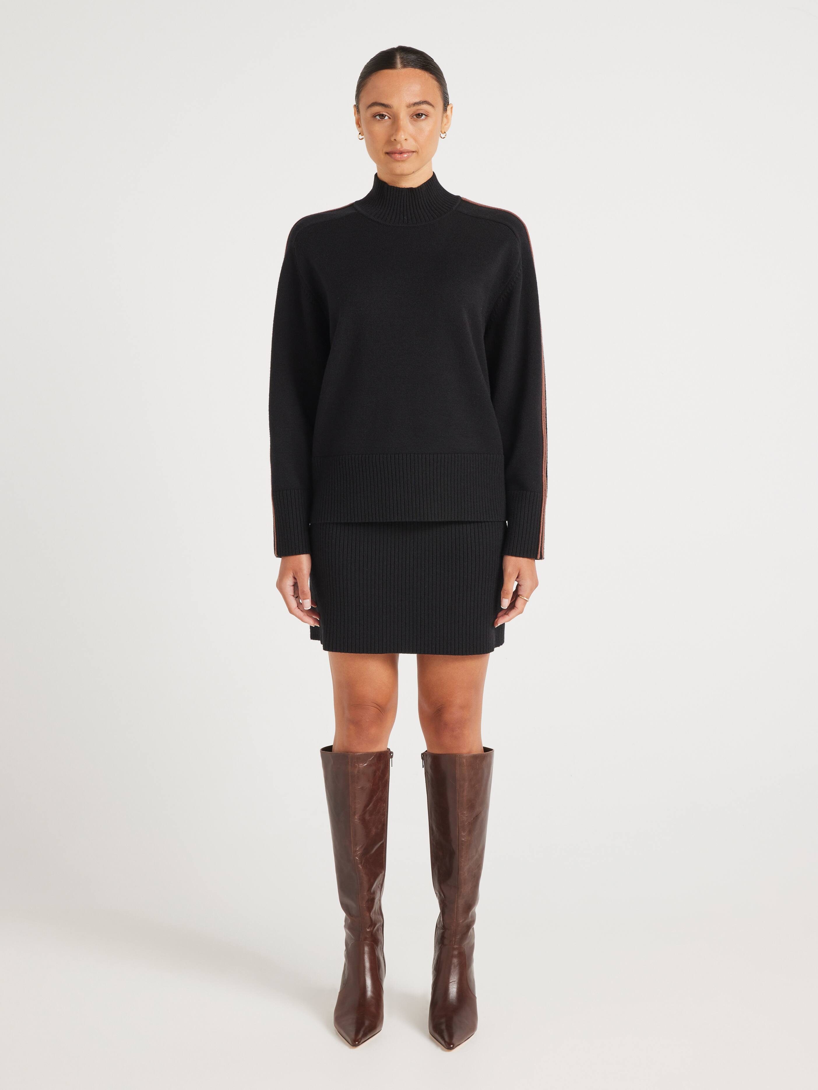 Amelia High Neck Long Sleeve Knit