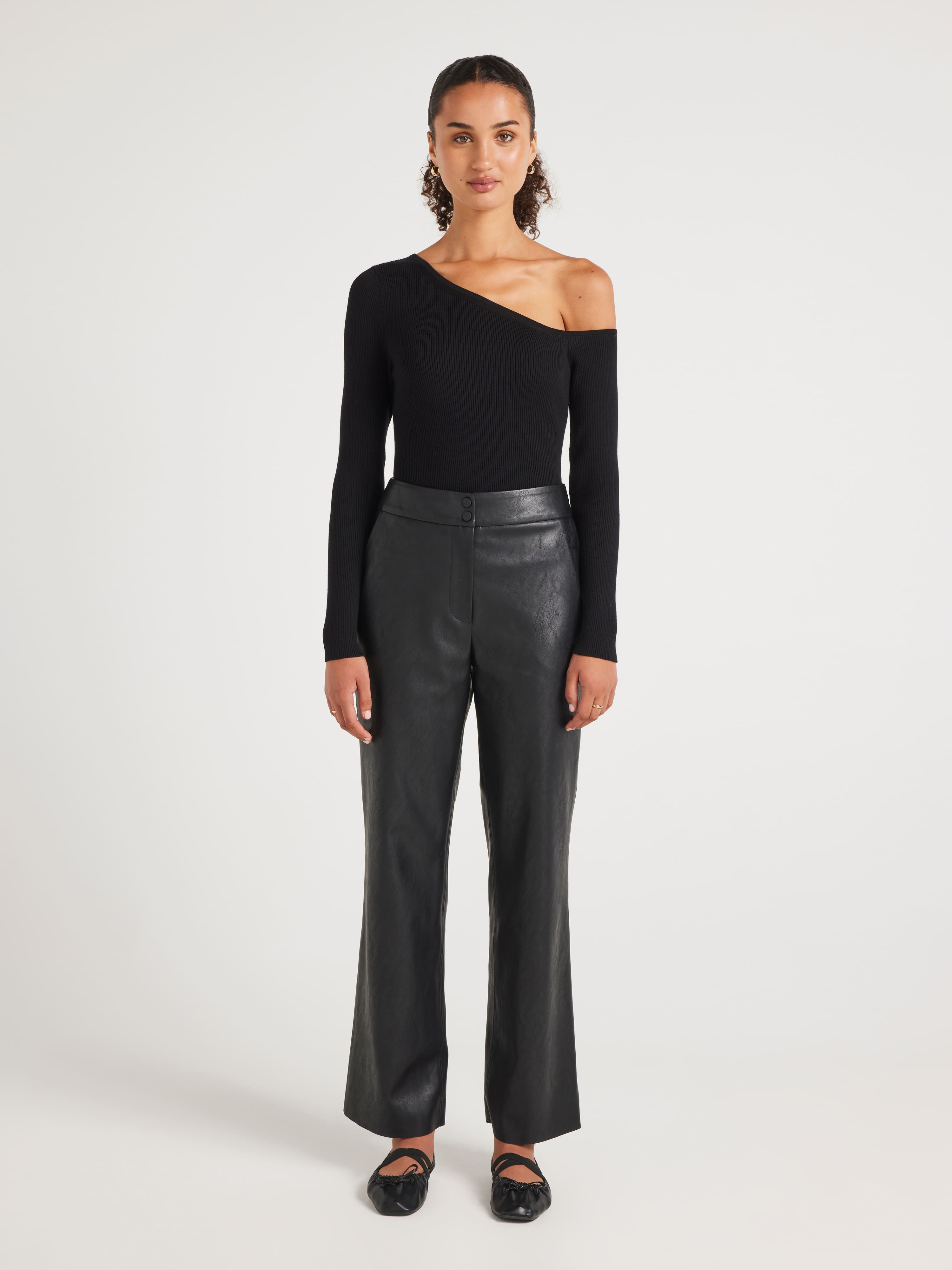 Skyla Asymmetrical Milano Long Sleeve Knit