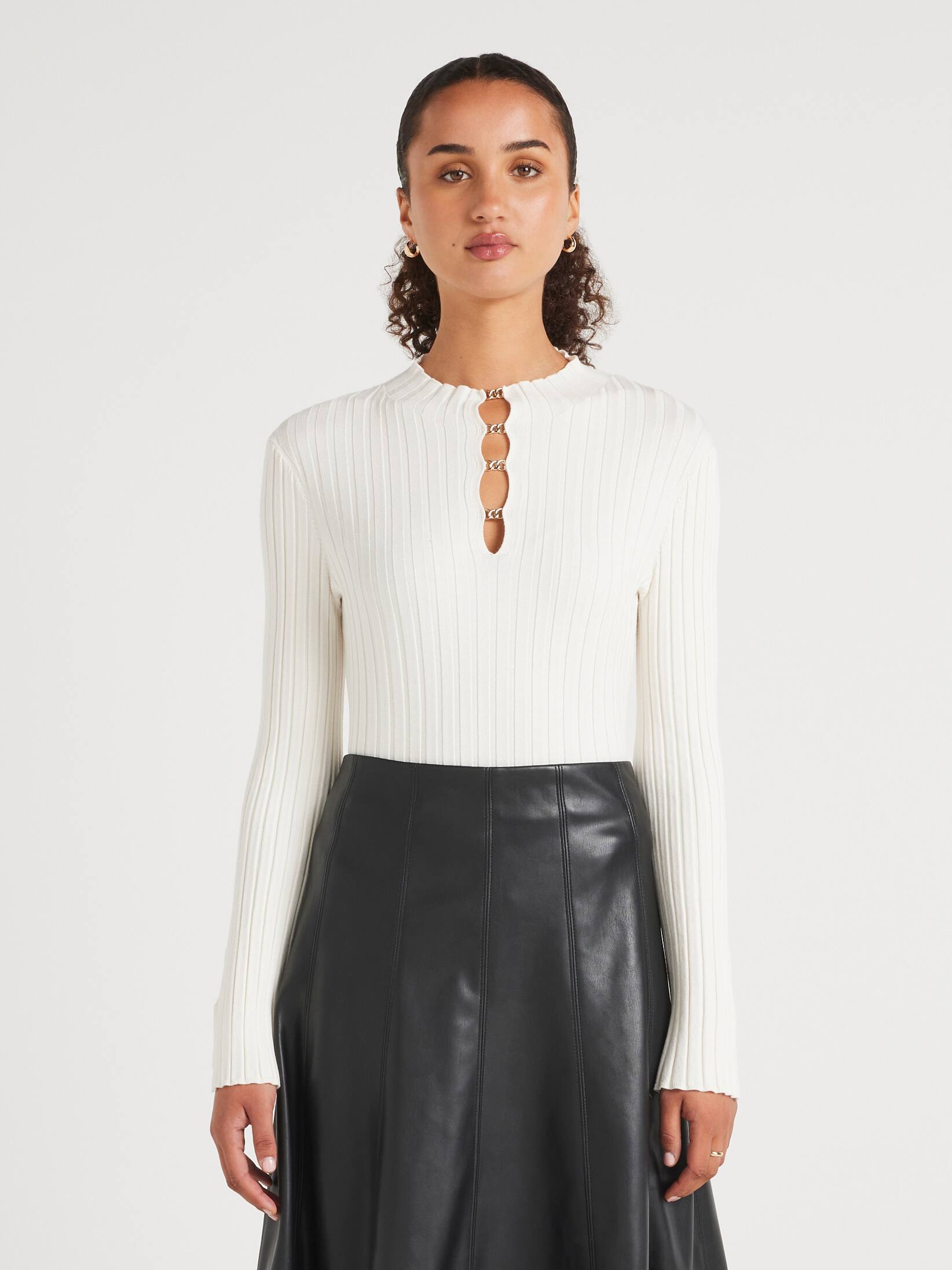 Cass Keyhole Long Sleeve Knit