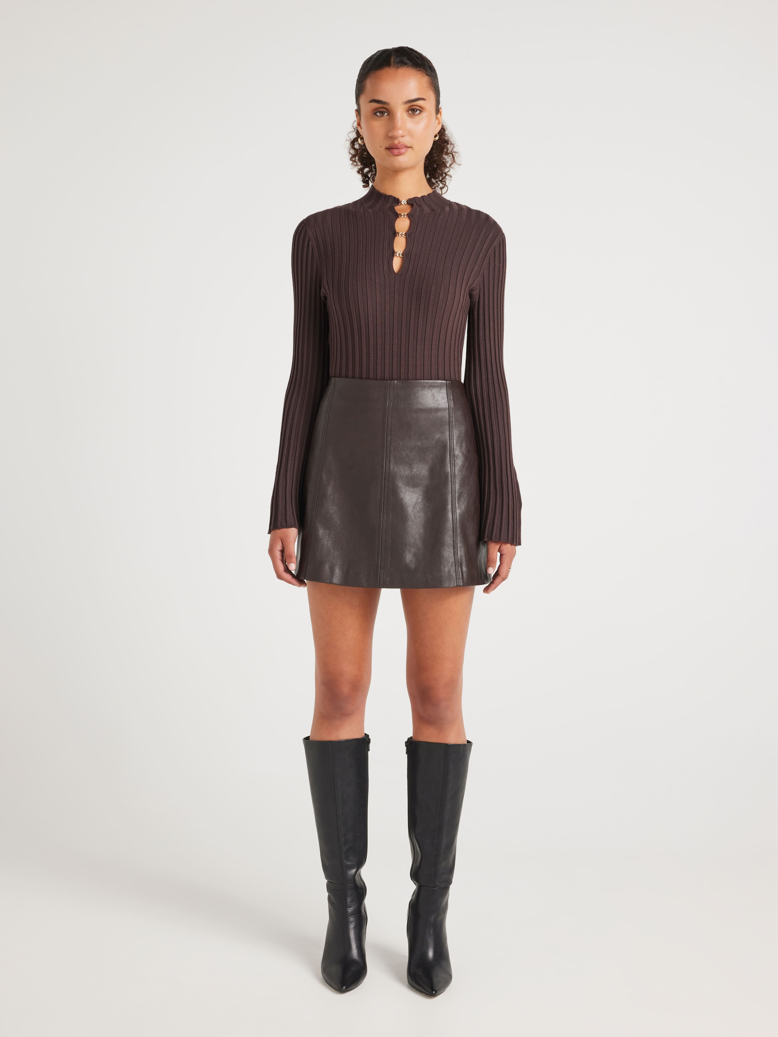 Cass Keyhole Long Sleeve Knit