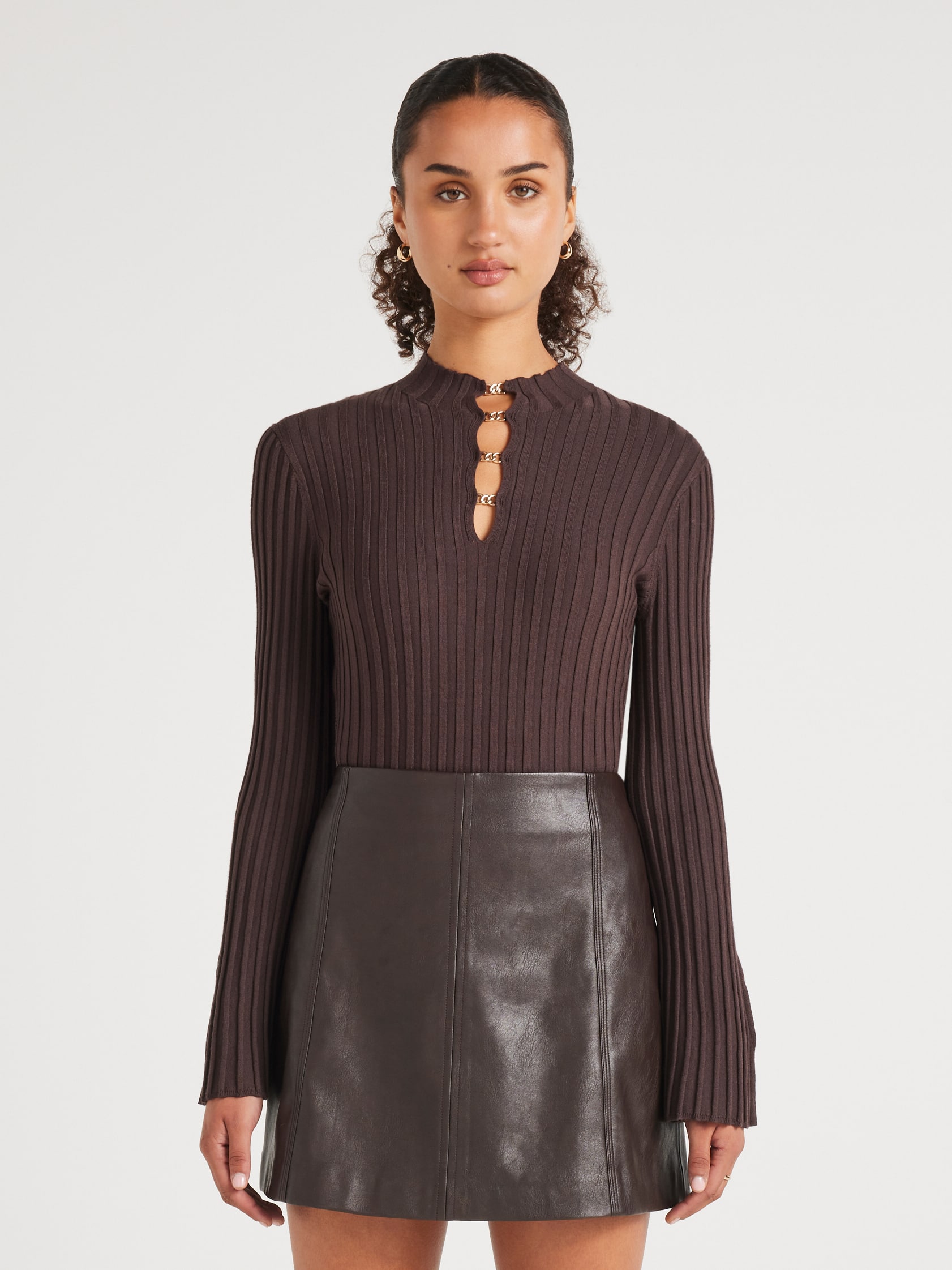 Cass Keyhole Long Sleeve Knit