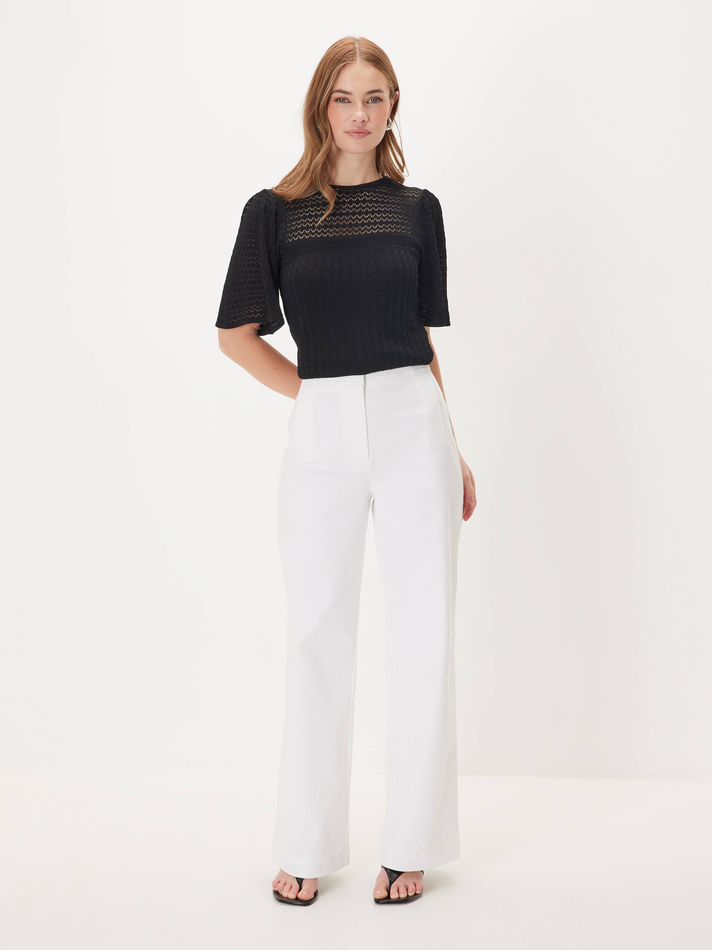 Tori Lace Flutter Sleeve Knit