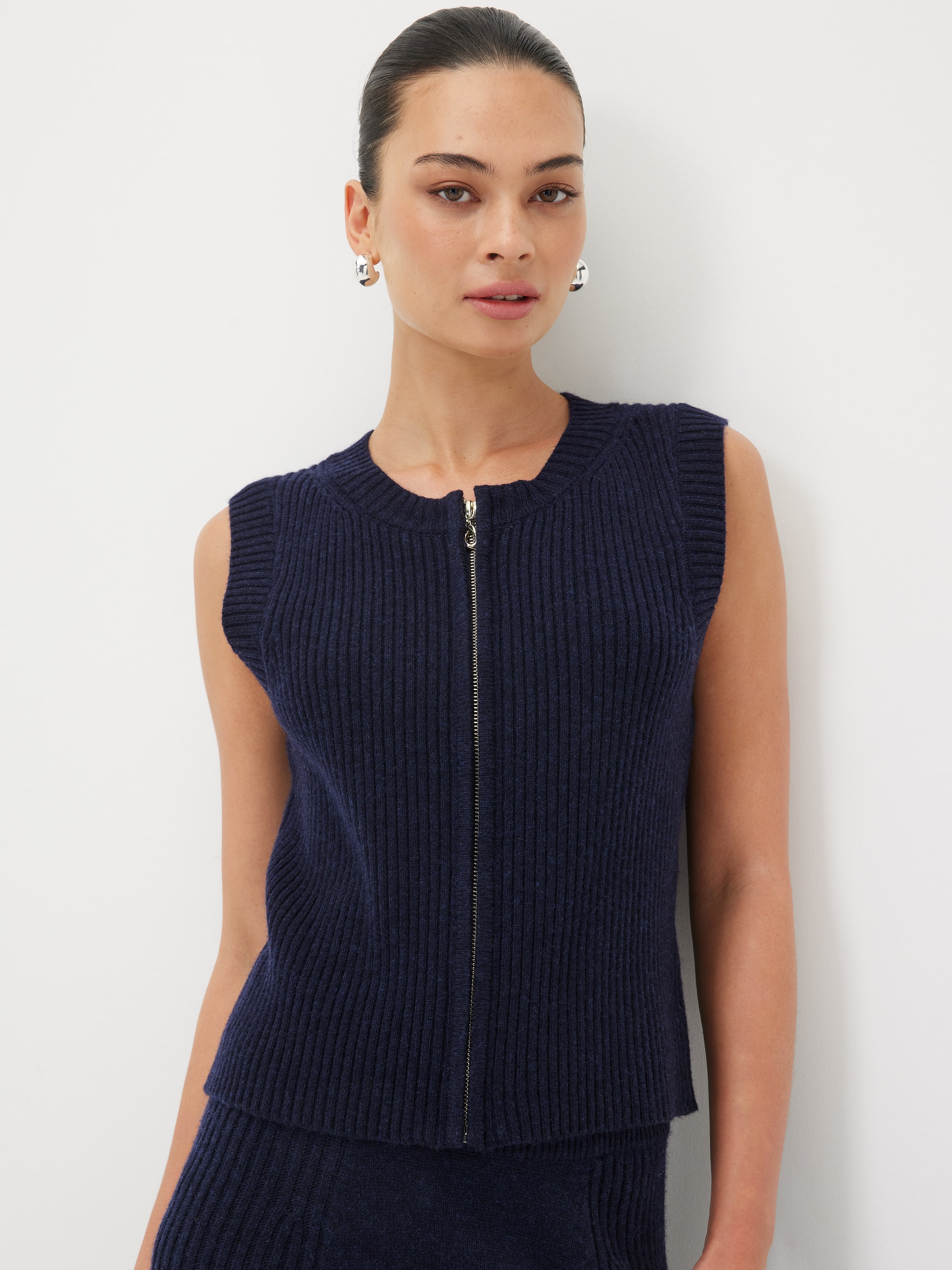 Liberty Ribbed Zip Through Vest