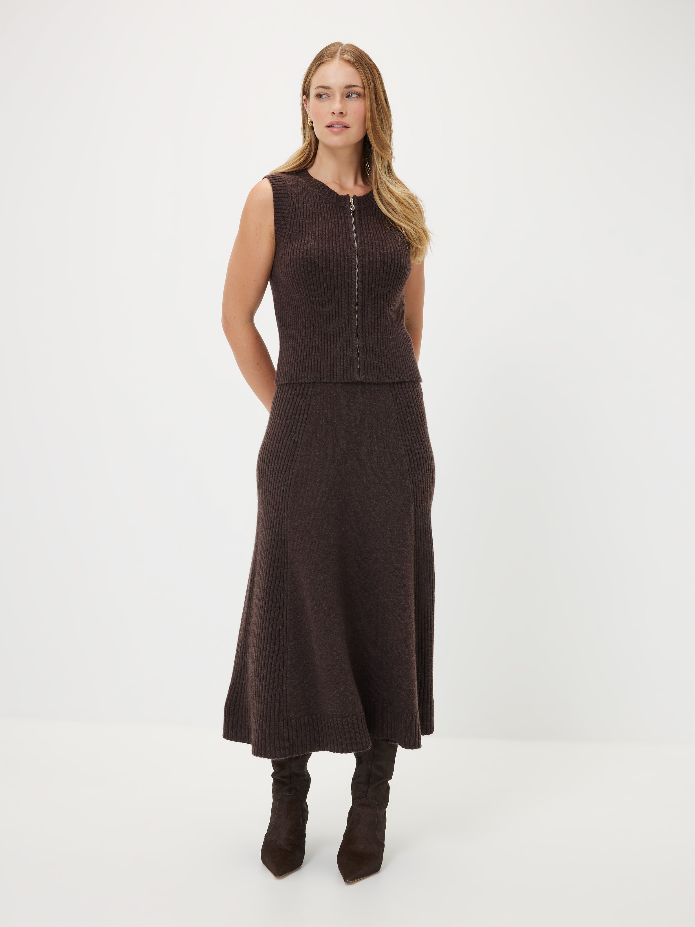 Liberty Ribbed Zip Thrugh Vest