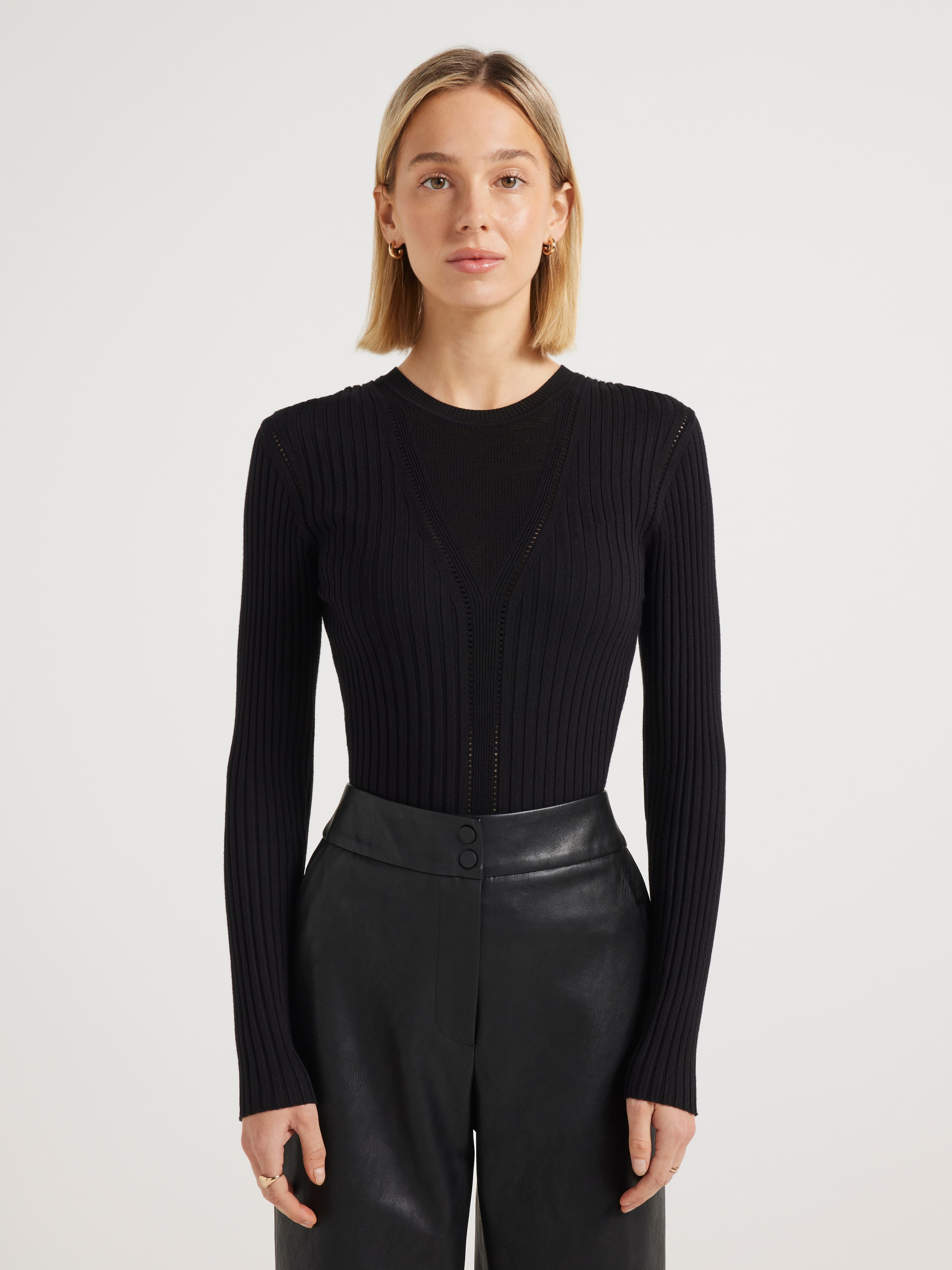 Nina Long Sleeve Pointelle Knit