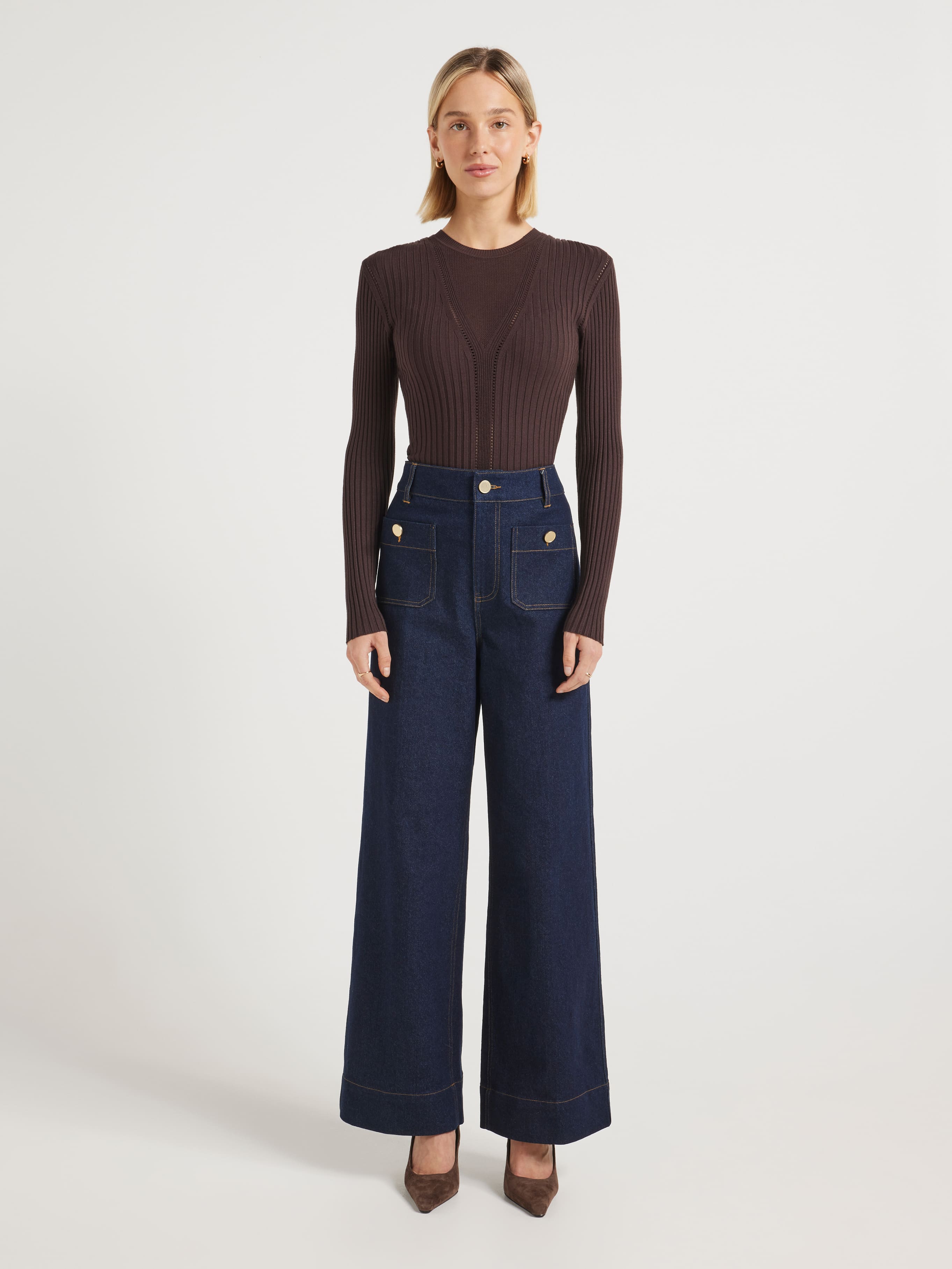 Nina Long Sleeve Pointelle Knit