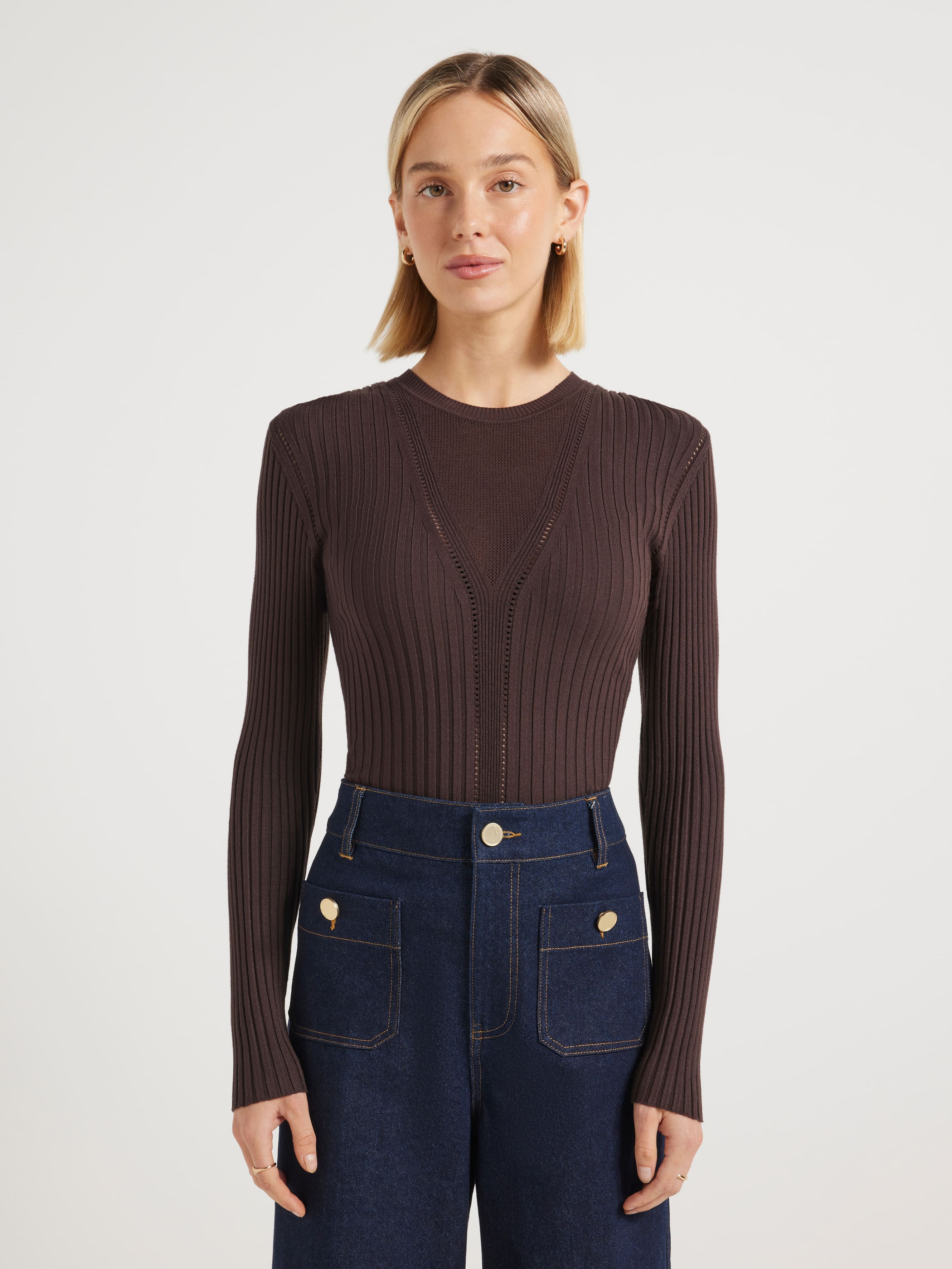 Nina Long Sleeve Pointelle Knit
