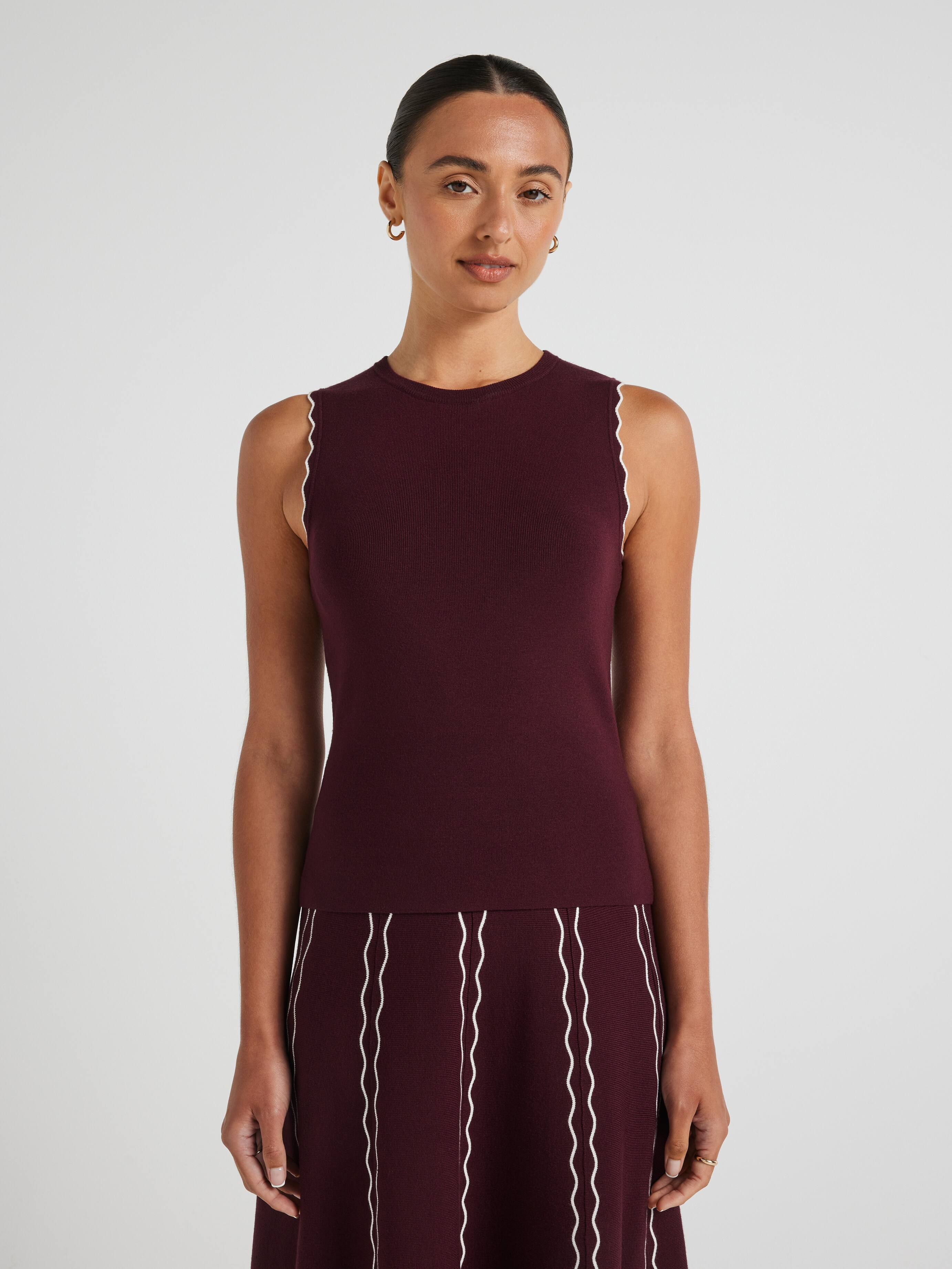 Belle Scallop Detail Knit Tank