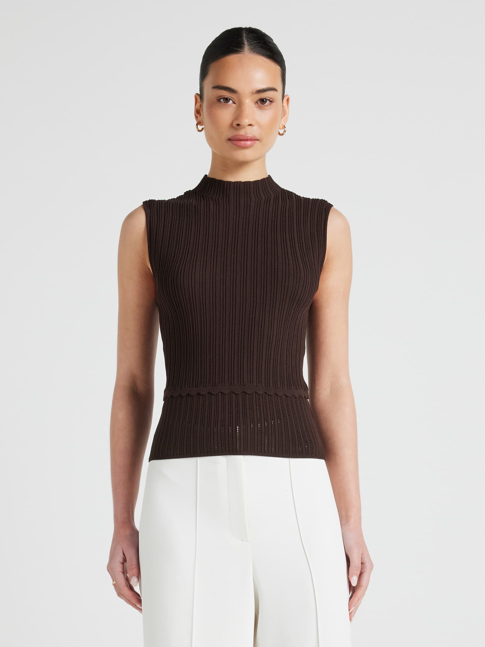 Tara Pointelle Sleeveless Knit