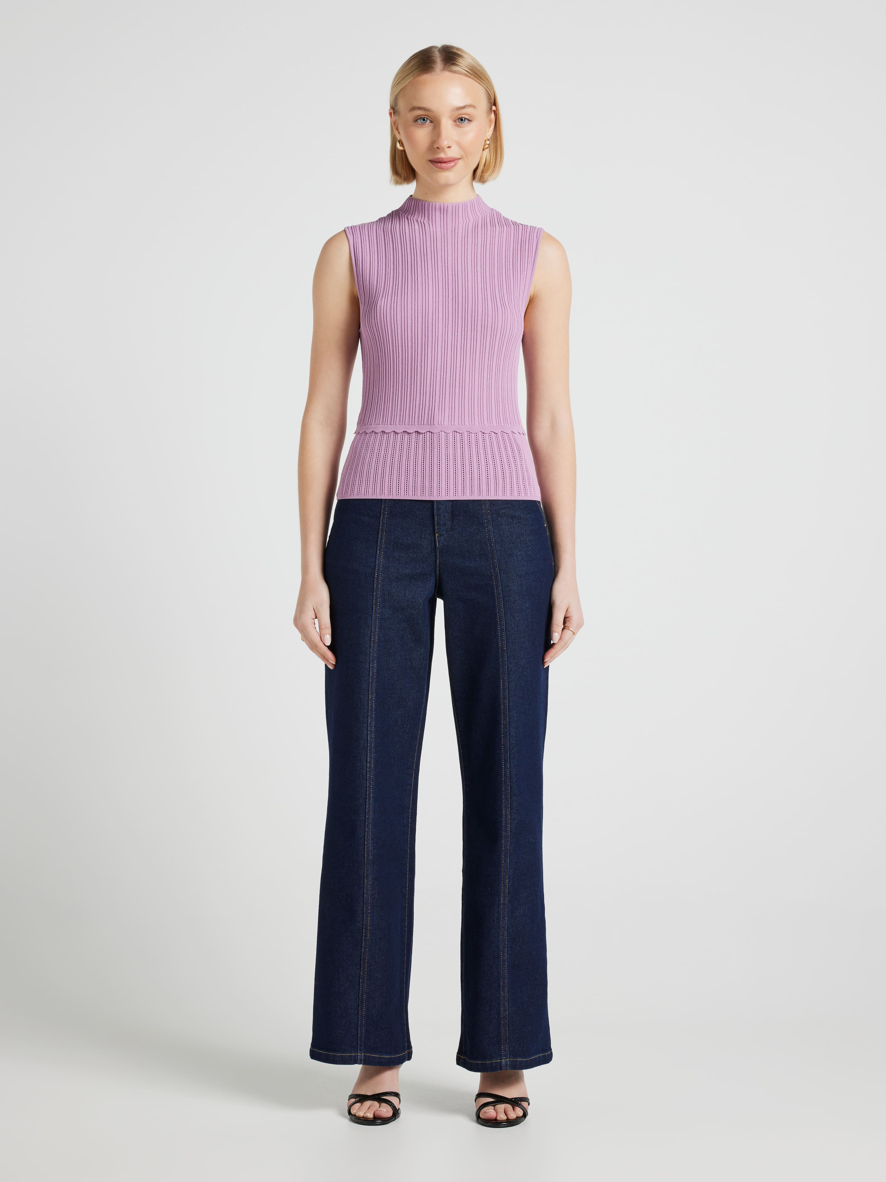 Tara Pointelle Sleeveless Knit
