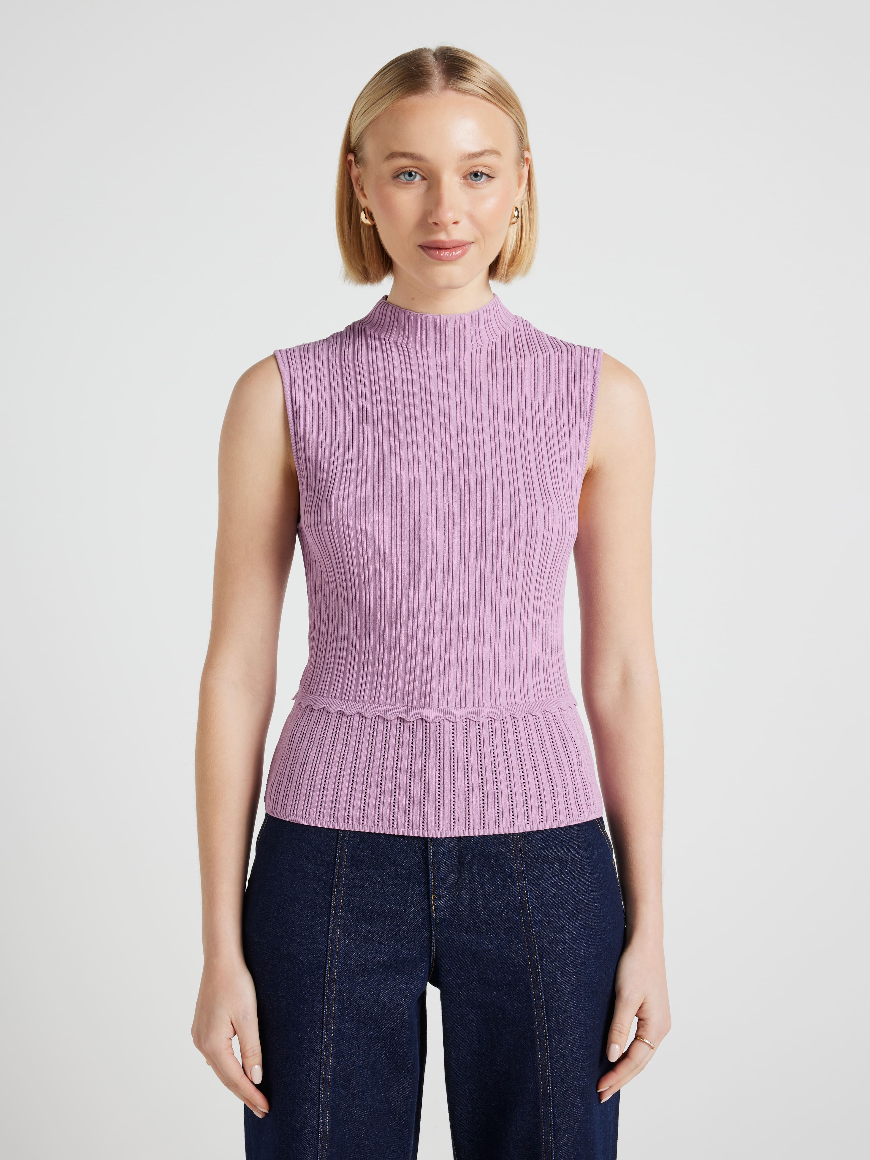 Tara Pointelle Sleeveless Knit