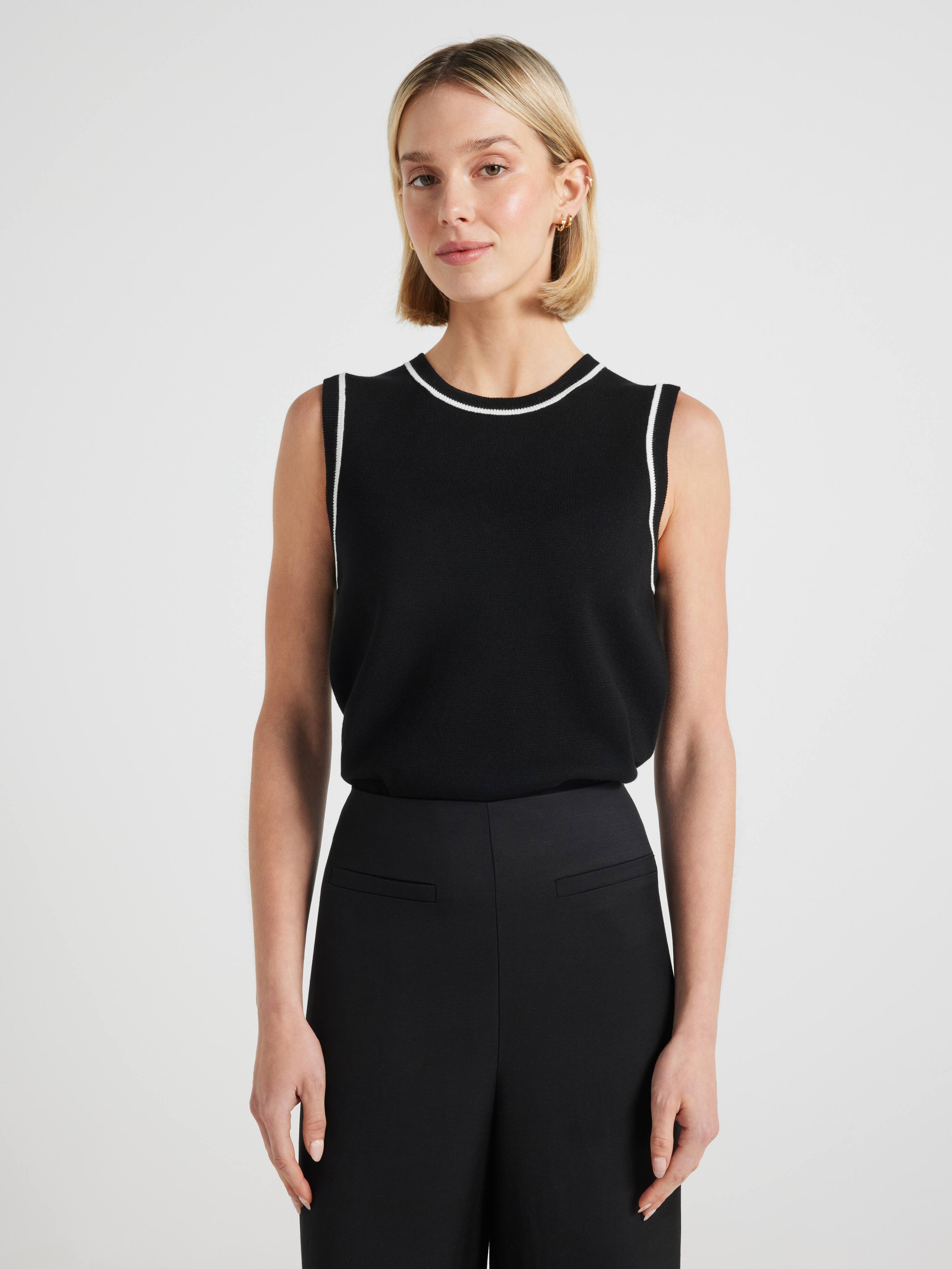 Tash Tipped Sleeveless Knit Top