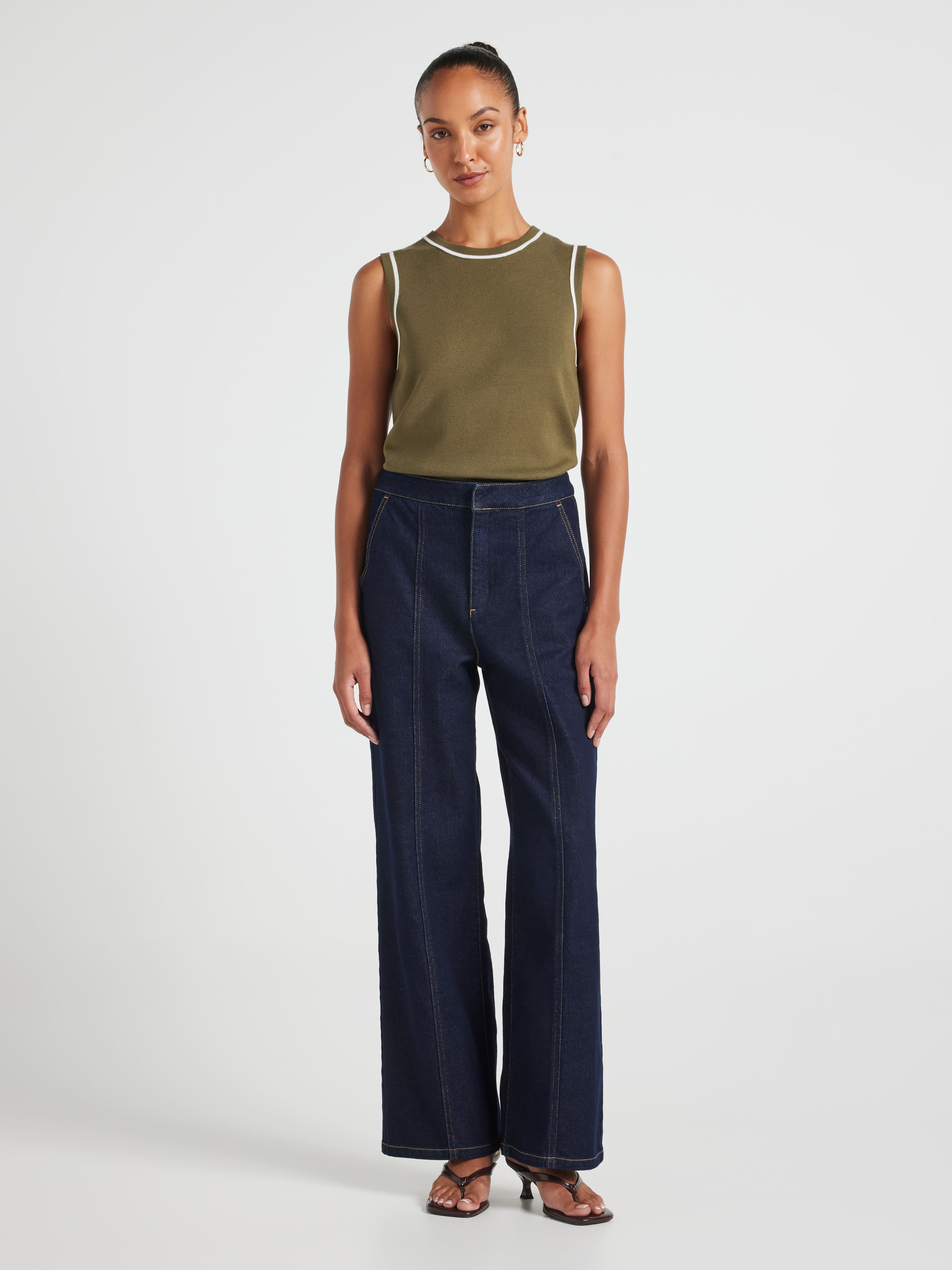 Tash Tipped Sleeveless Knit Top