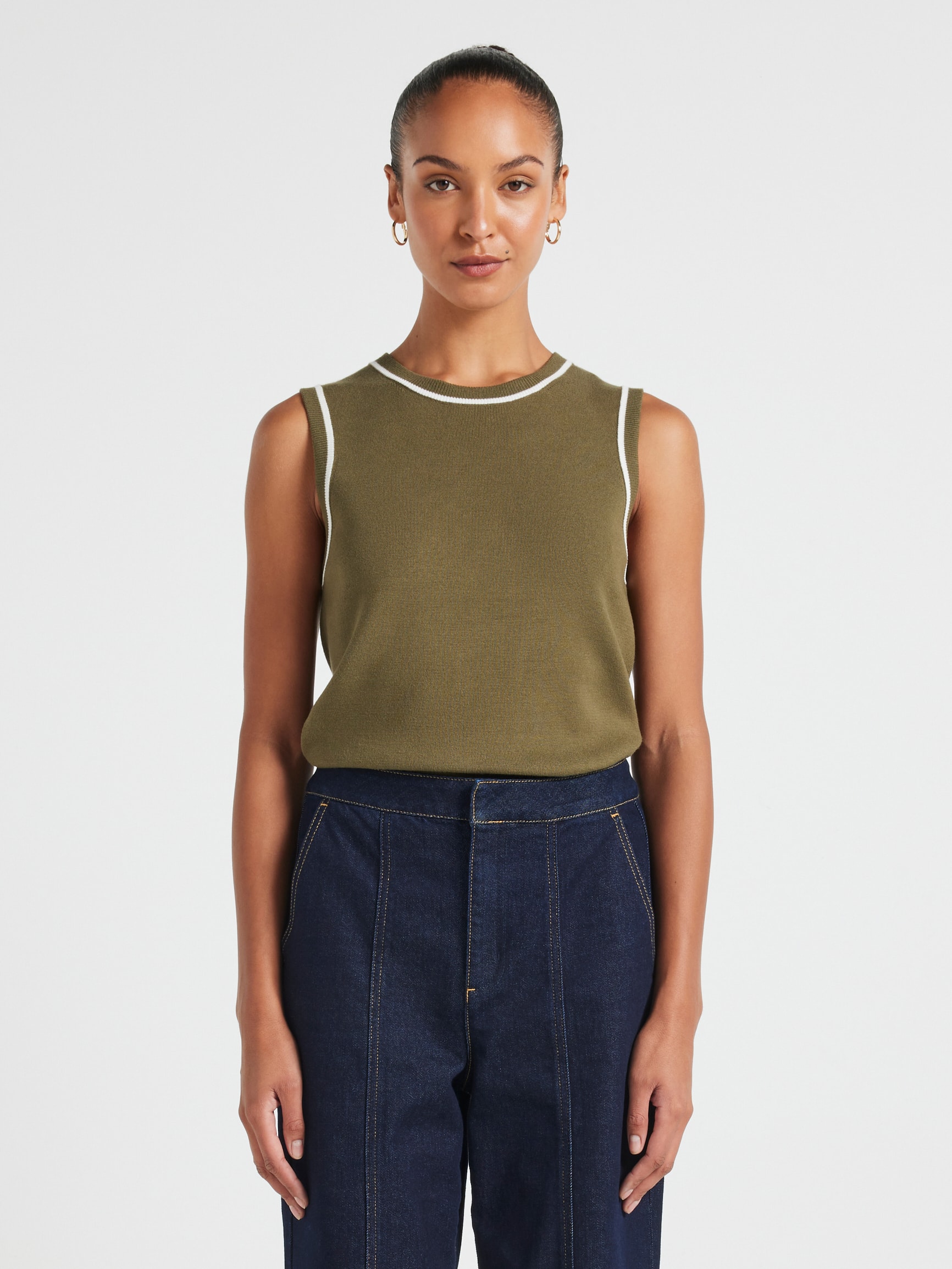 Tash Tipped Sleeveless Knit Top