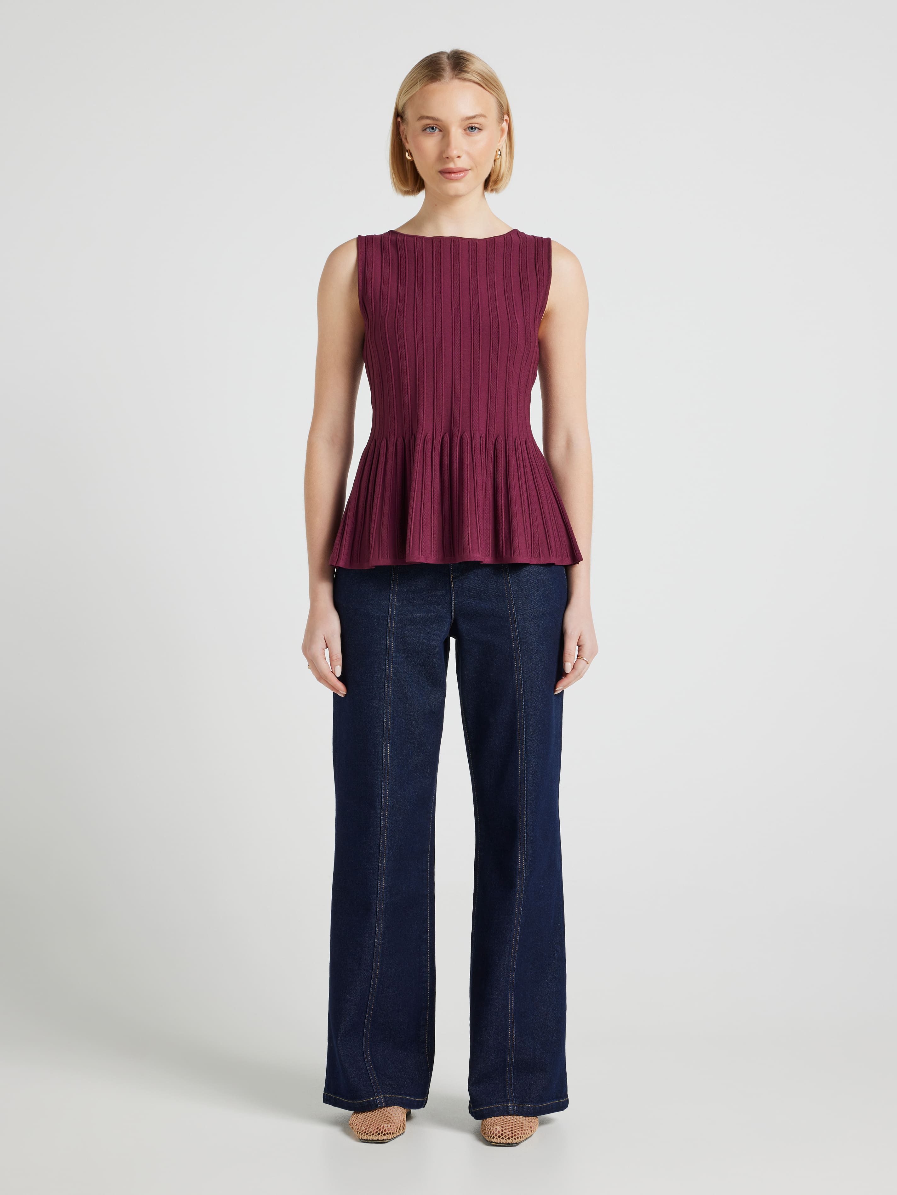 Claudia Peplum Ribbed Knit