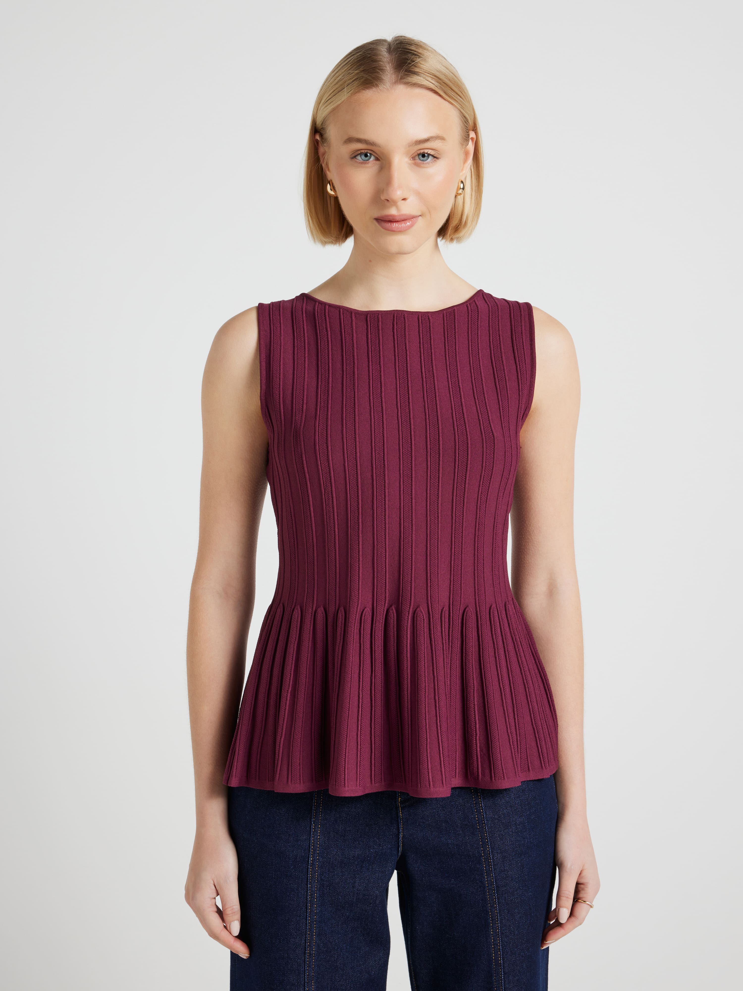 Claudia Peplum Ribbed Knit