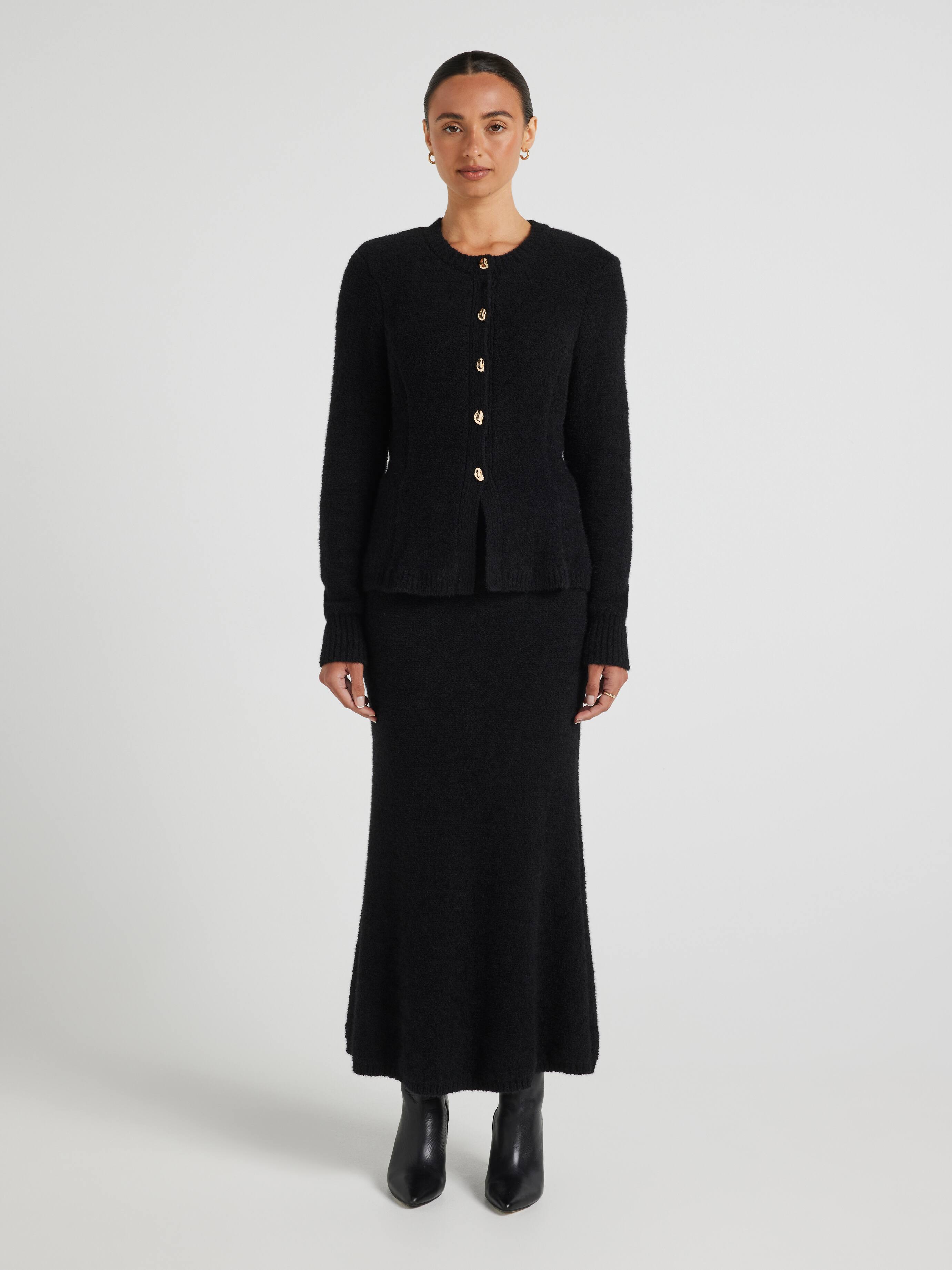 Amber Felted Shldr Pad Cardi