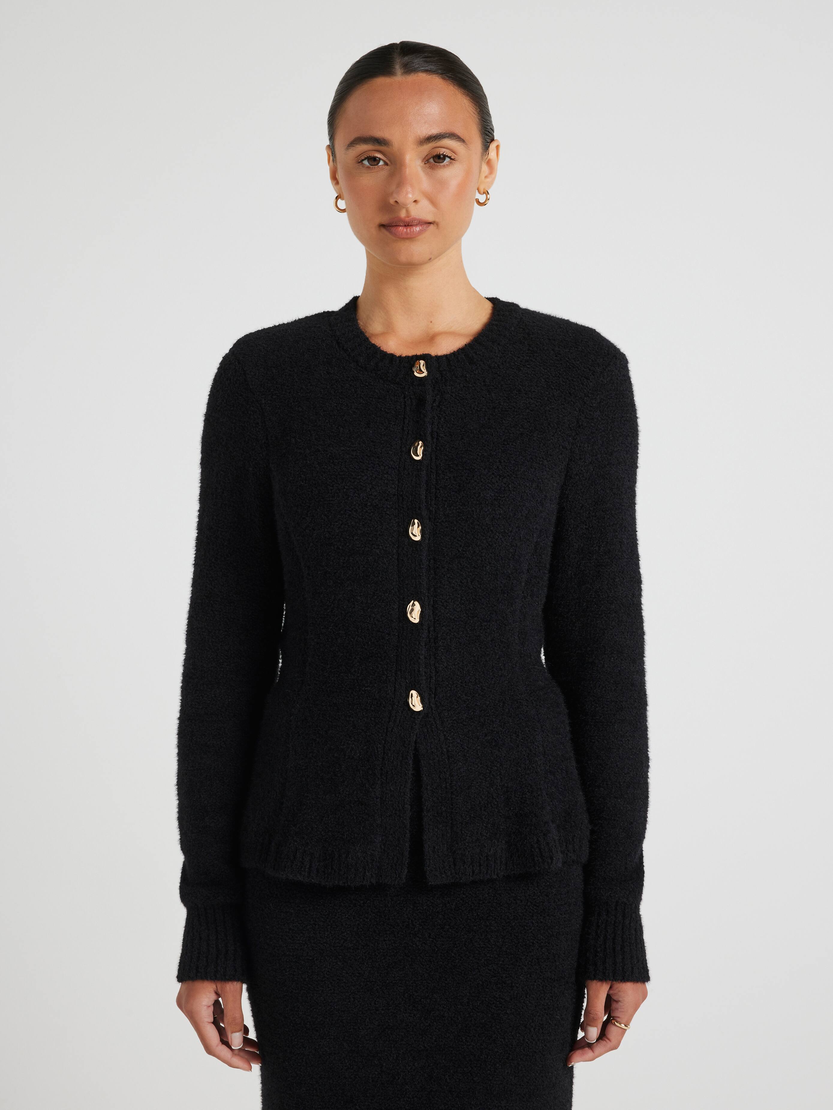 Amber Felted Shldr Pad Cardi