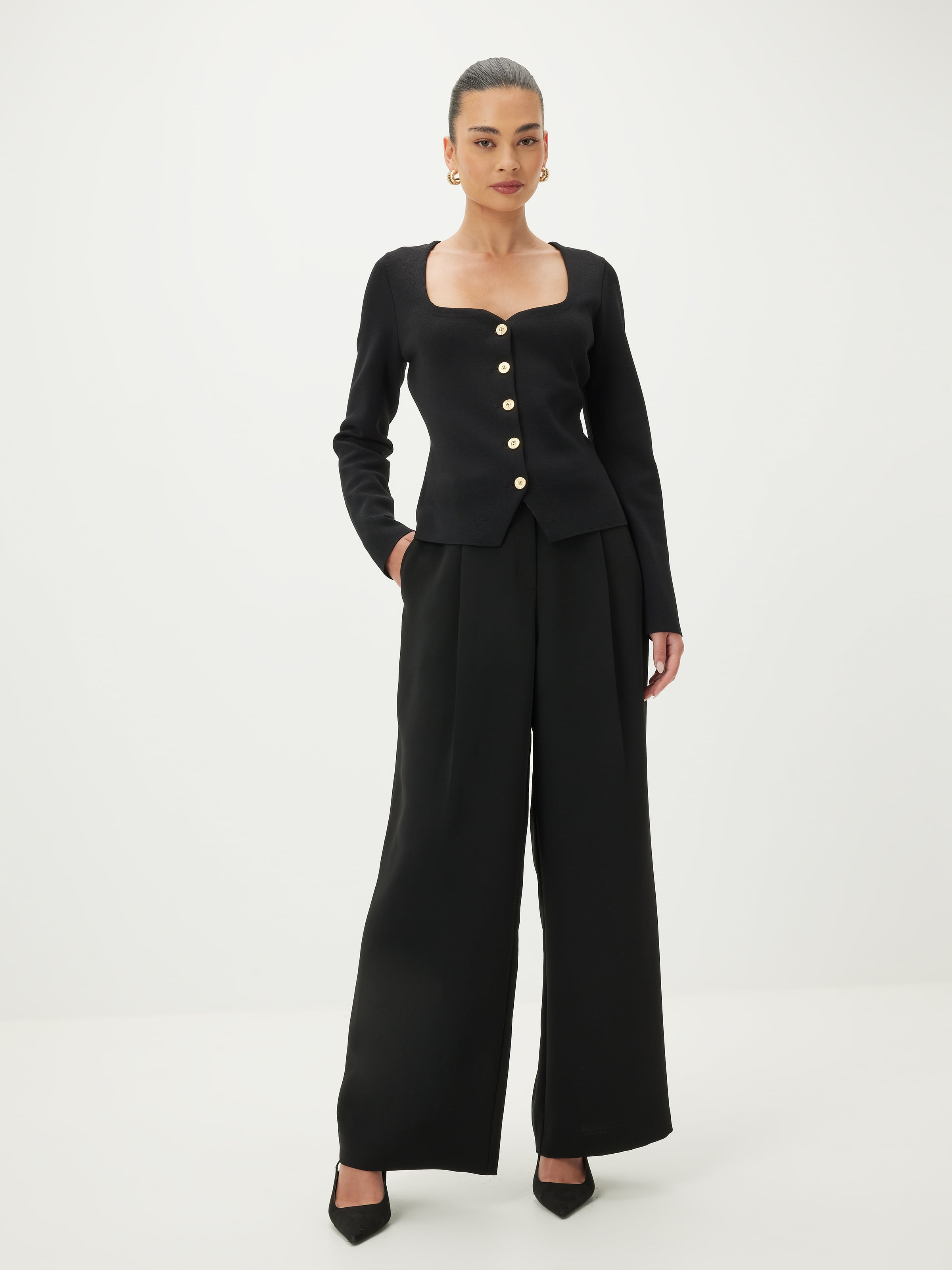 Harper Square Neck Knit Jacket