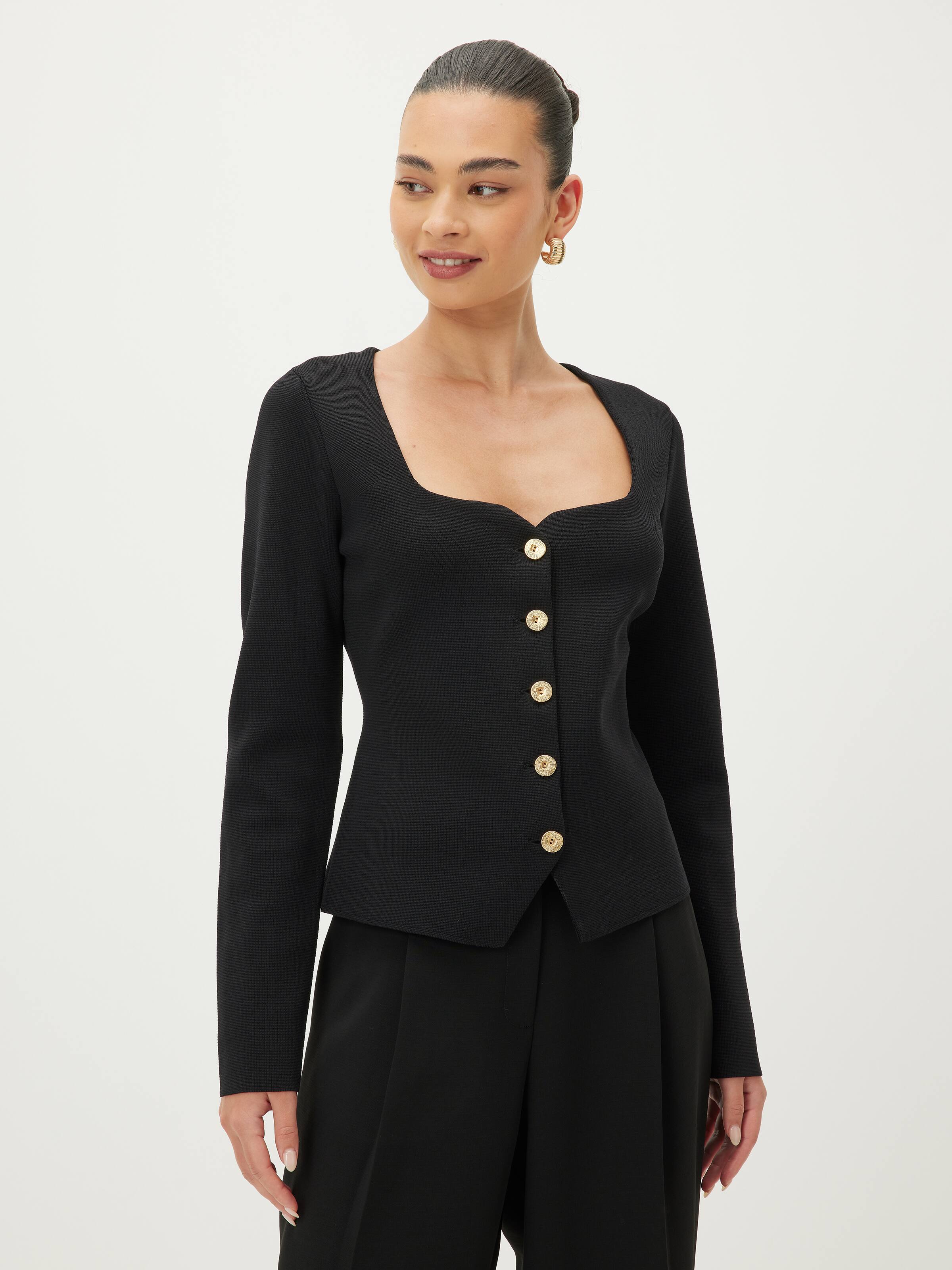 Harper Square Neck Knit Jacket