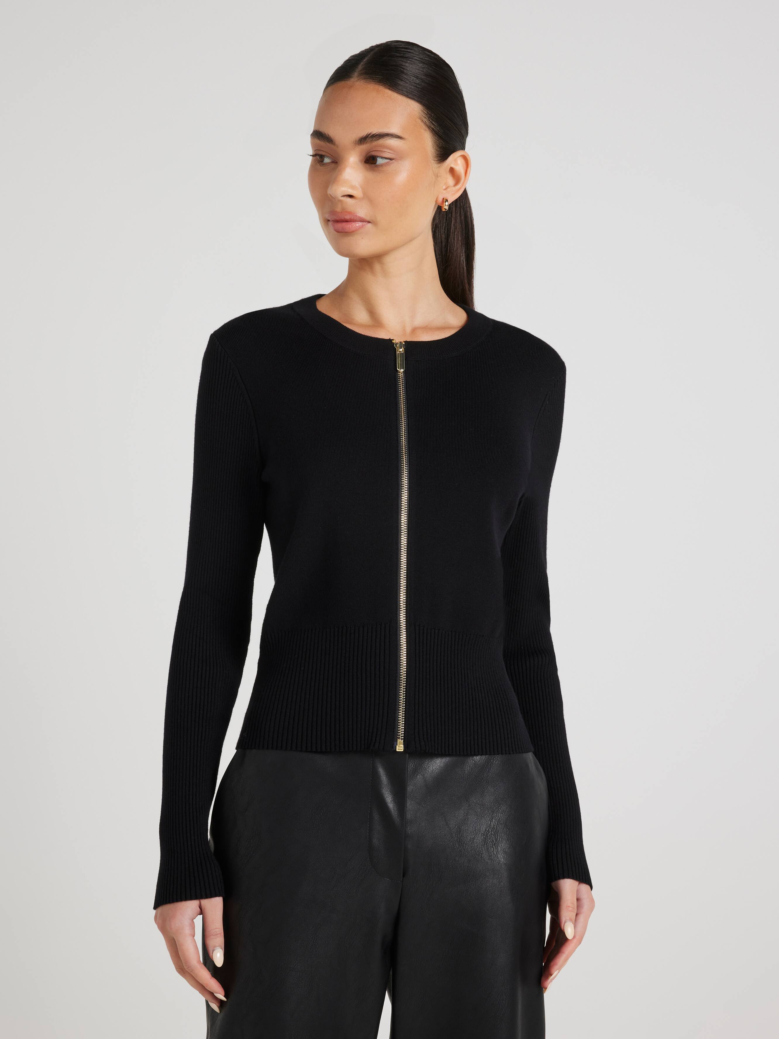 Lily Ribbed Zip Through Cardi