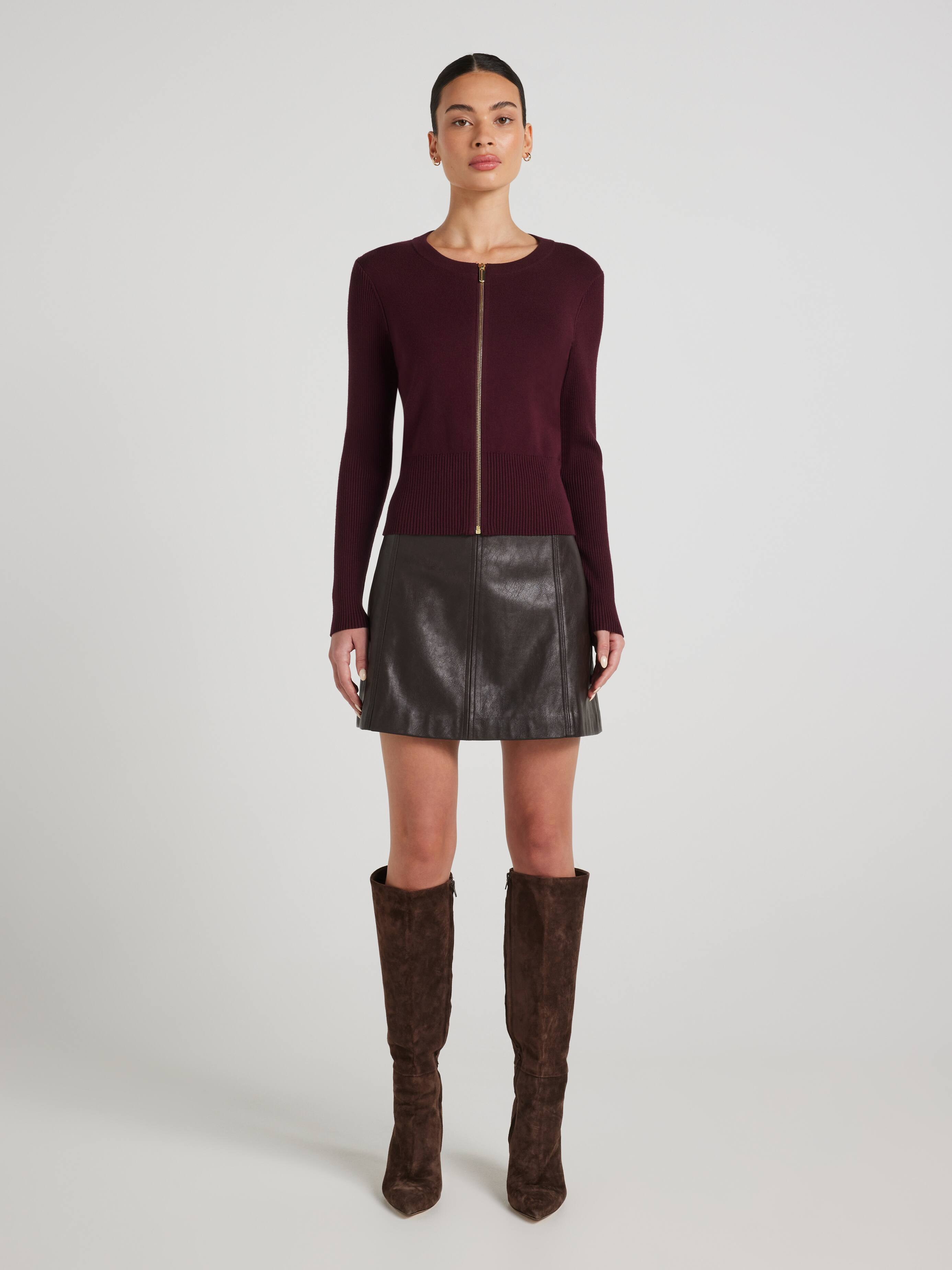 Lily Ribbed Zip Through Cardi