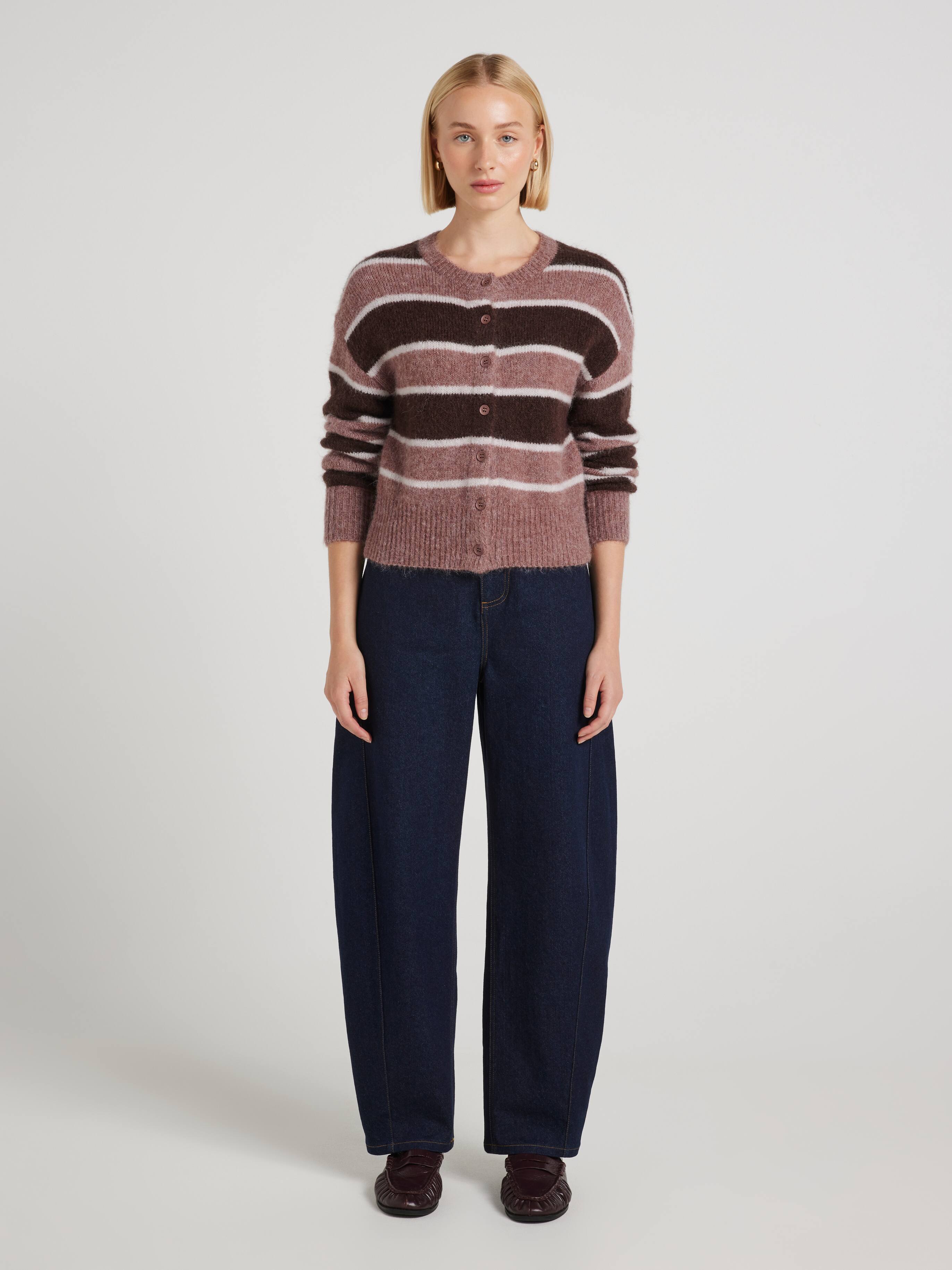 Maddy Fluffy Striped Cardigan