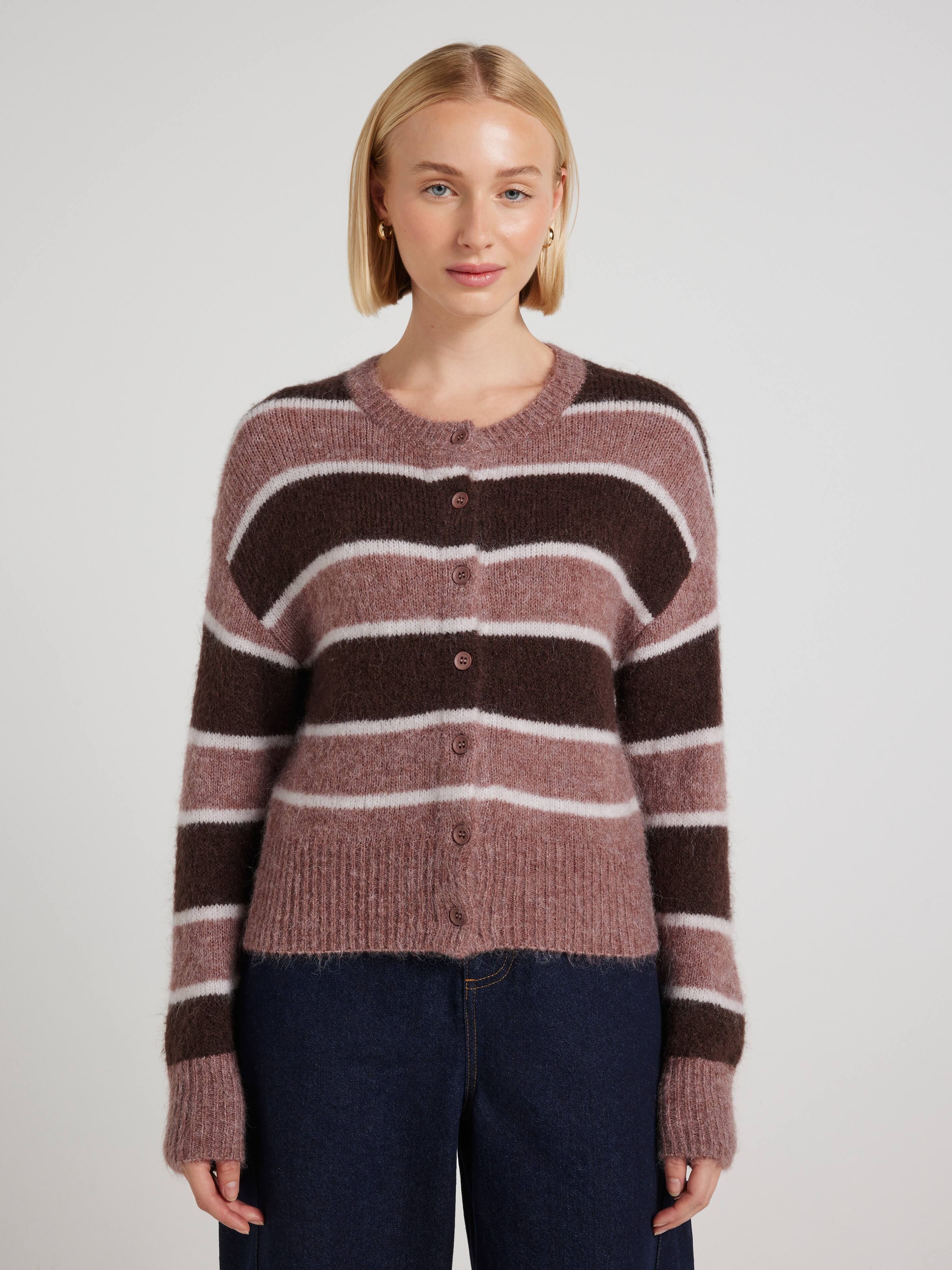 Maddy Fluffy Striped Cardigan