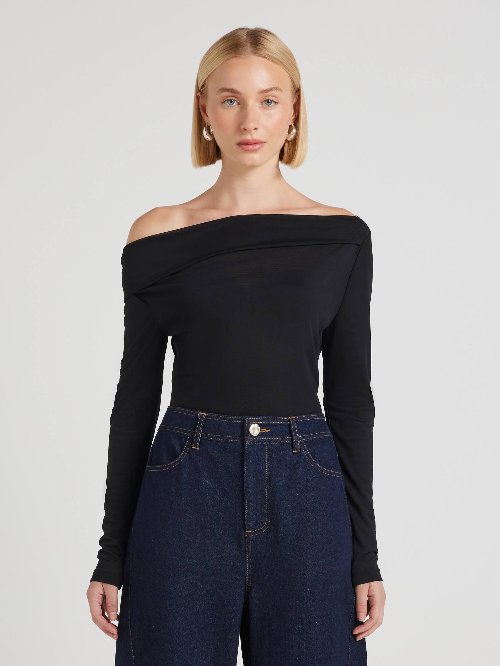 Margot Mesh One Shoulder Top