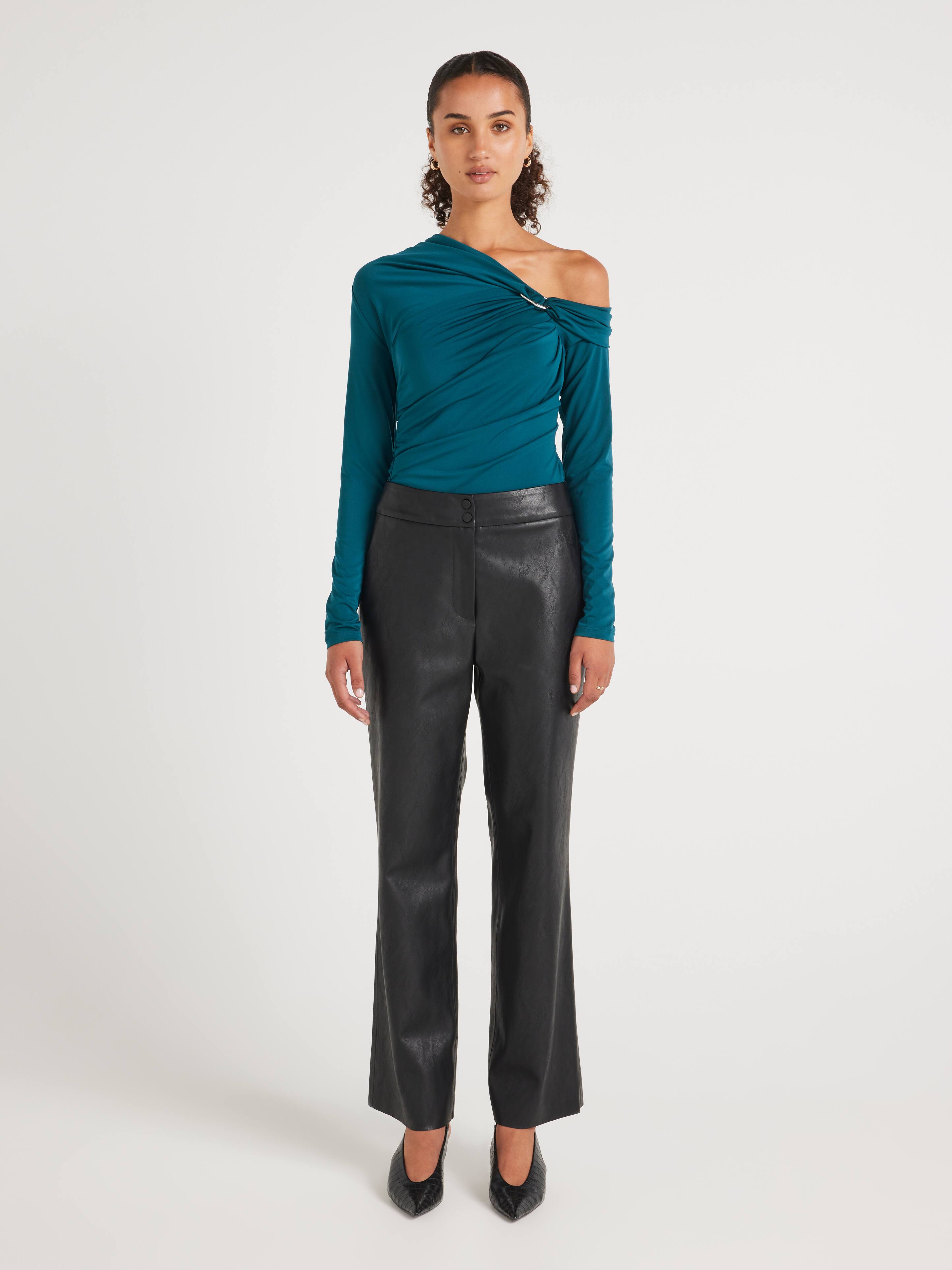 Codi Tipped Shoulder Knit Top