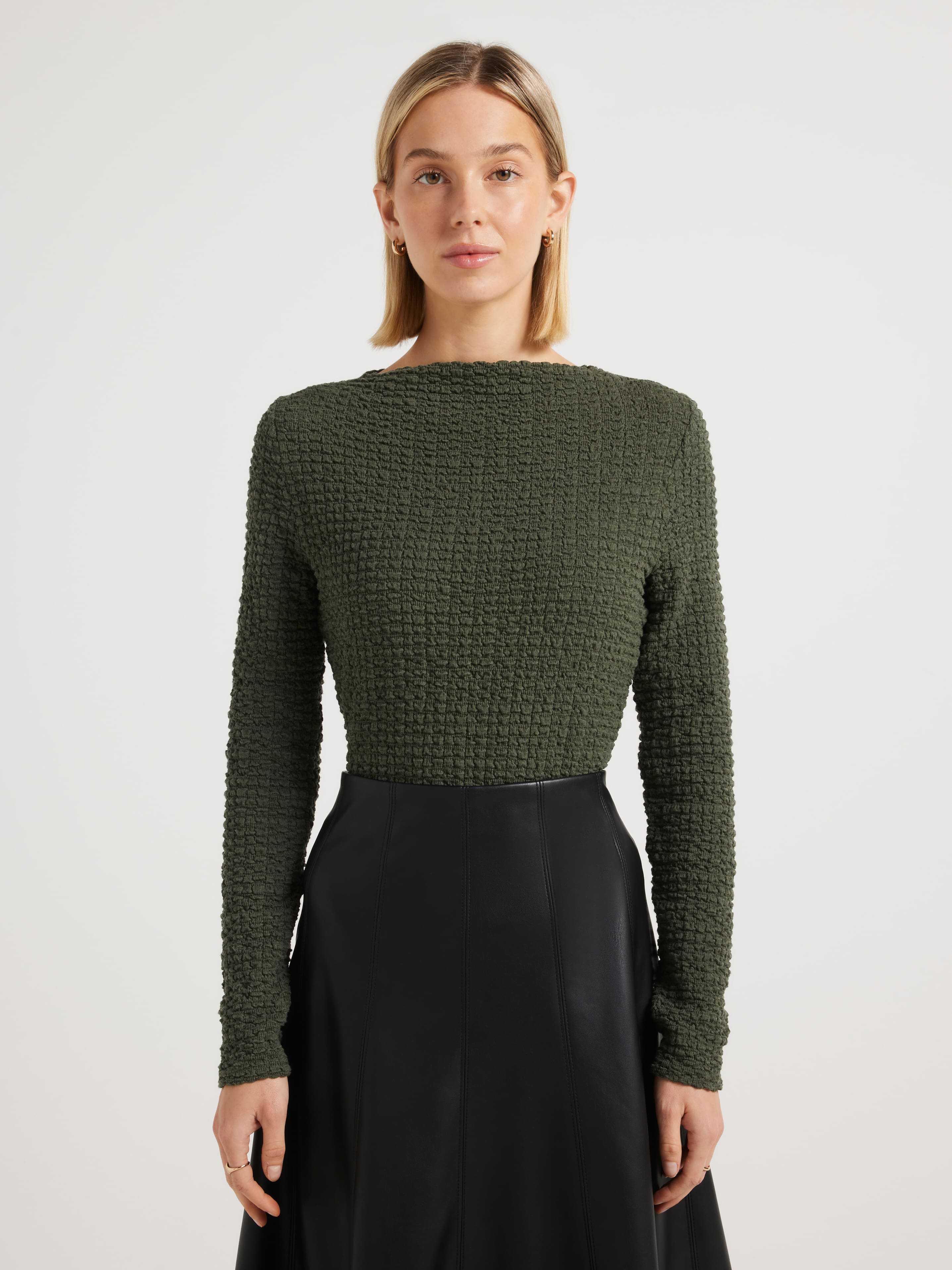 Blair Bubble Fabric Long Sleeve Top