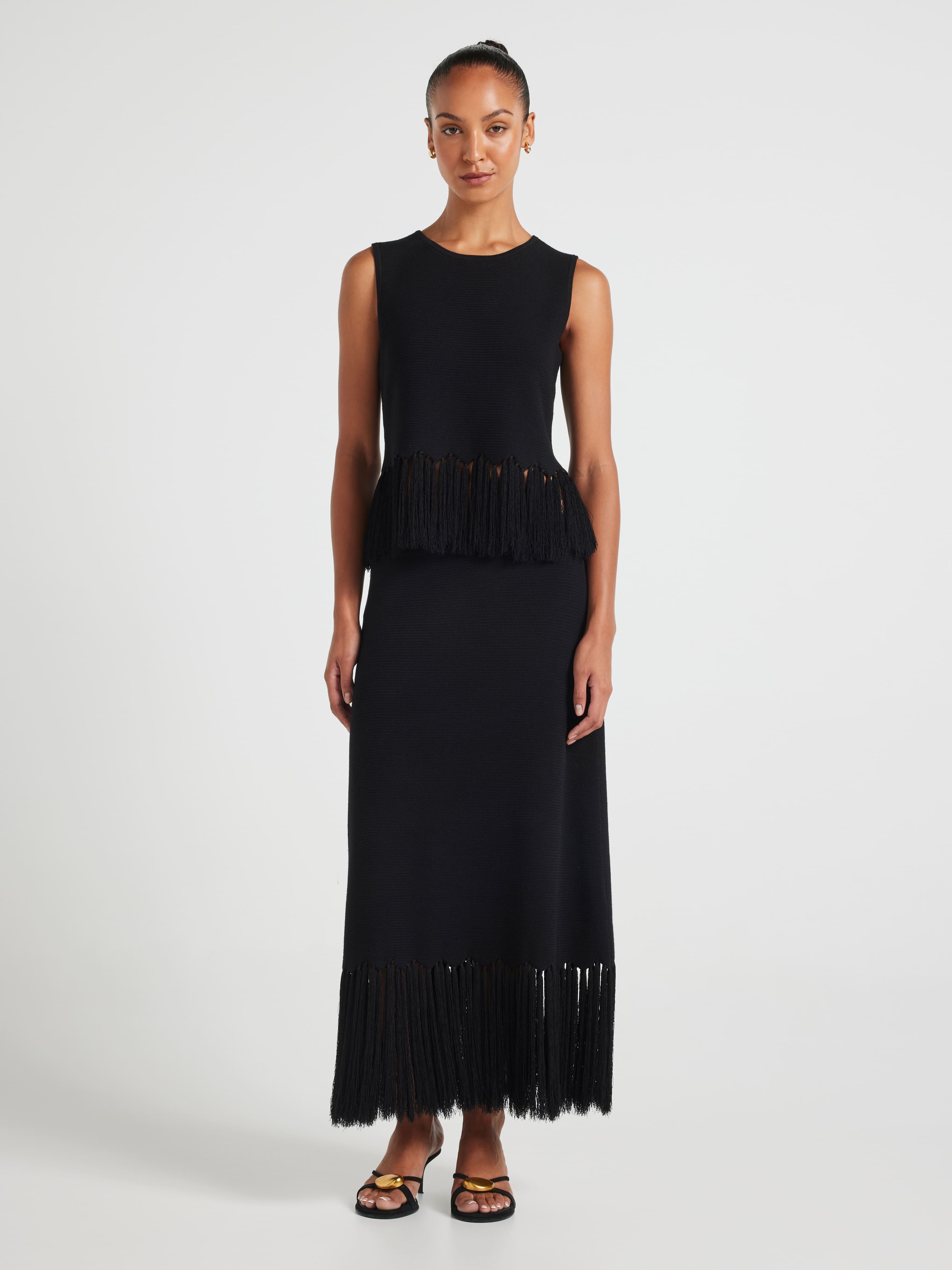 Tallie Tassel Knit Midi Skirt
