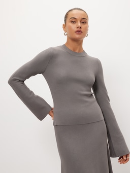 Audrey Fluted Long Sleeve Knit