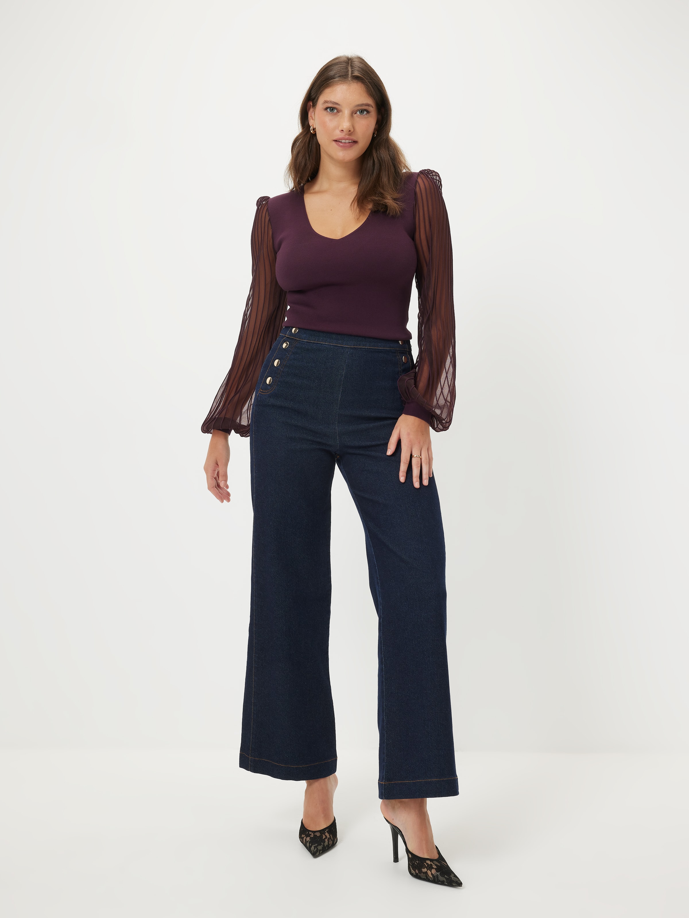 Bronte Sheer Sleeve Knit Top